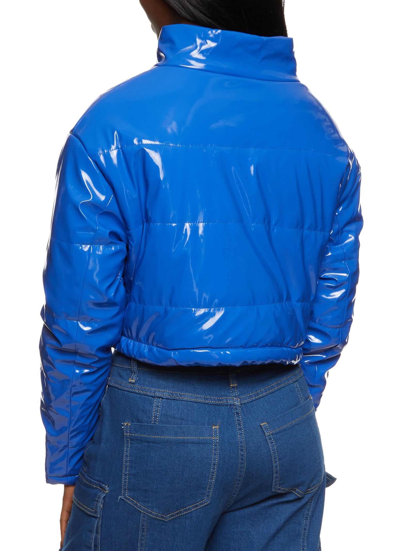 Faux Patent Leather Puffer Jacket sold by Rainbow product image thumbnail 3