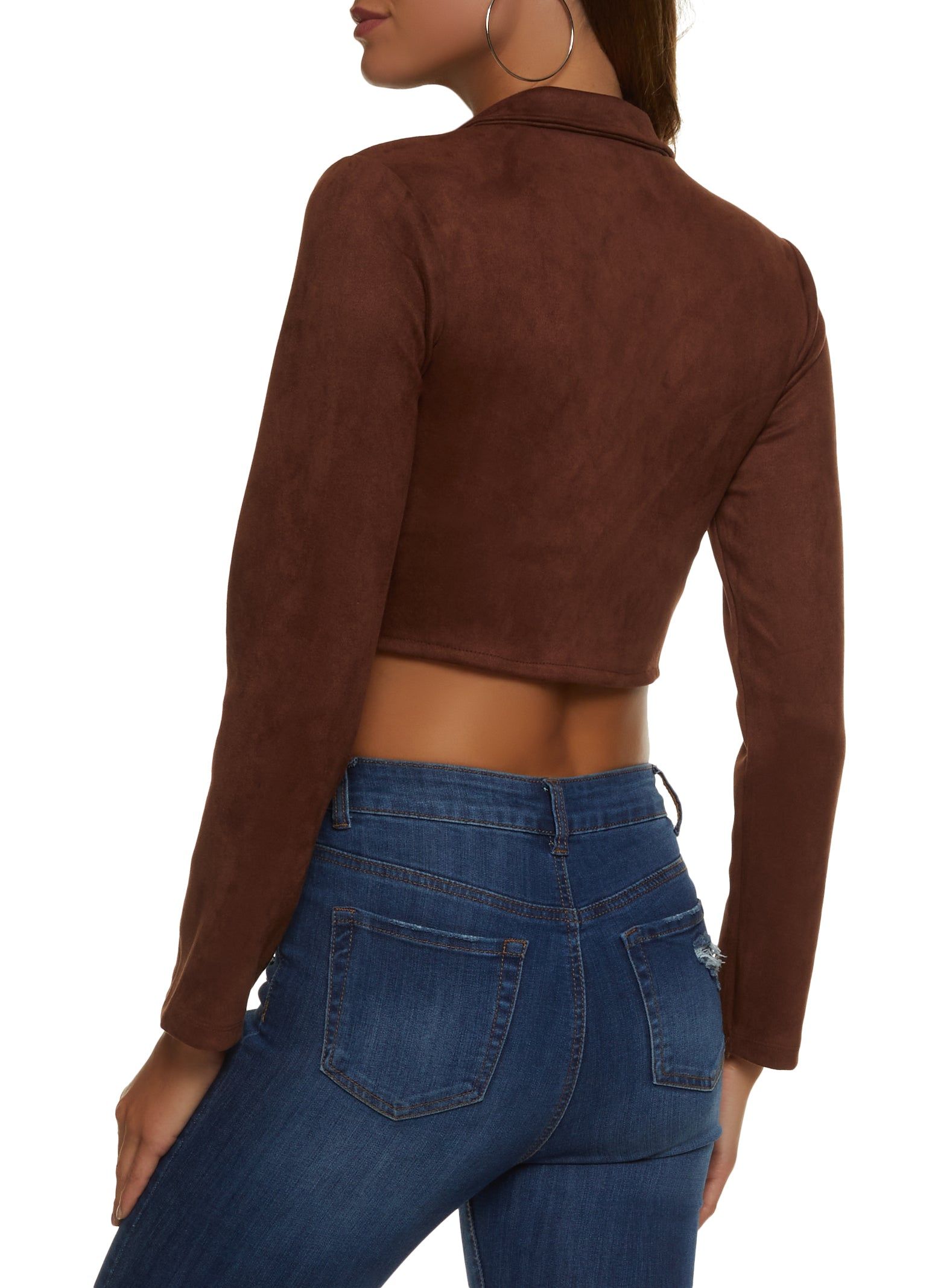 Collared Zip Front Crop Top sold by Rainbow product image thumbnail 2