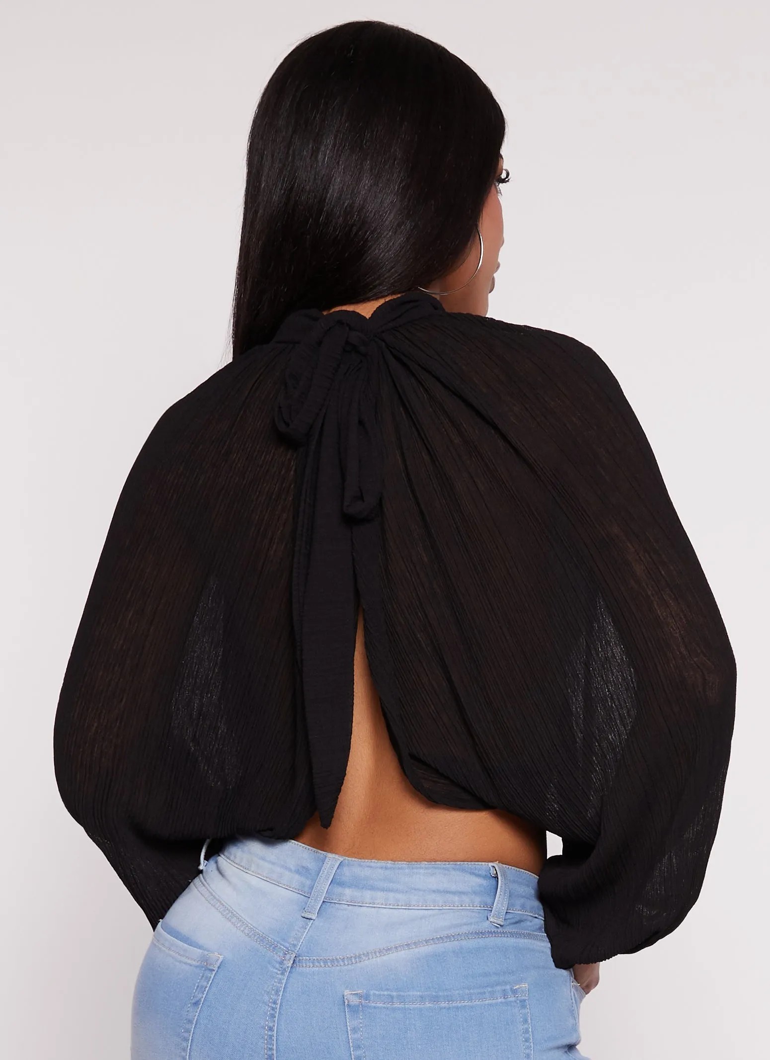 Mock Neck Tulip Hem Blouse sold by Rainbow product image thumbnail 3