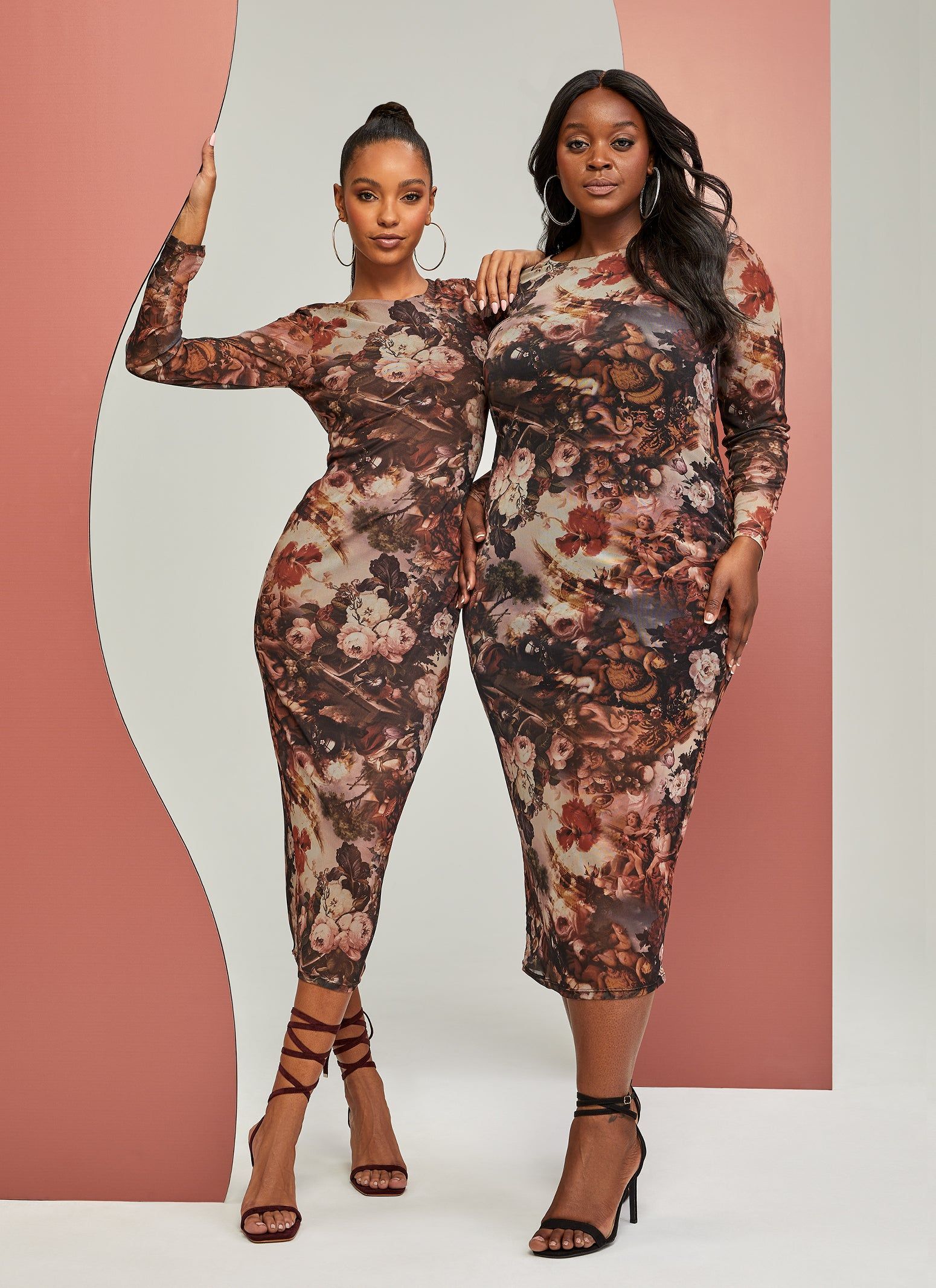 Floral Print Mesh Bodycon Dress sold by Rainbow