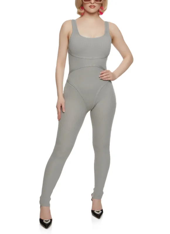 Daisy Seamless Ribbed Knit Sleeveless Catsuit sold by Rainbow