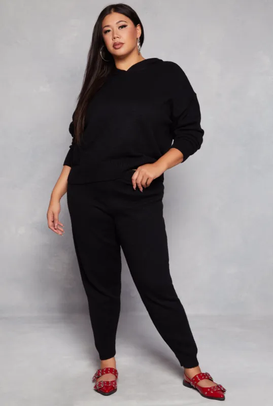 Plus Size Brushed Knit Drawstring Joggers sold by Rainbow