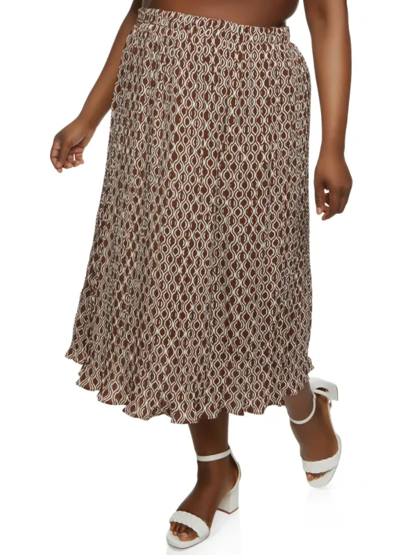 Plus Size Printed Maxi Skirt sold by Rainbow