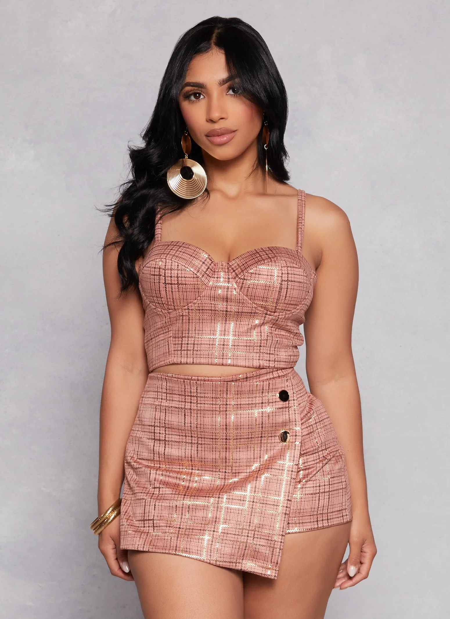 Plaid Bustier Crop Top sold by Rainbow