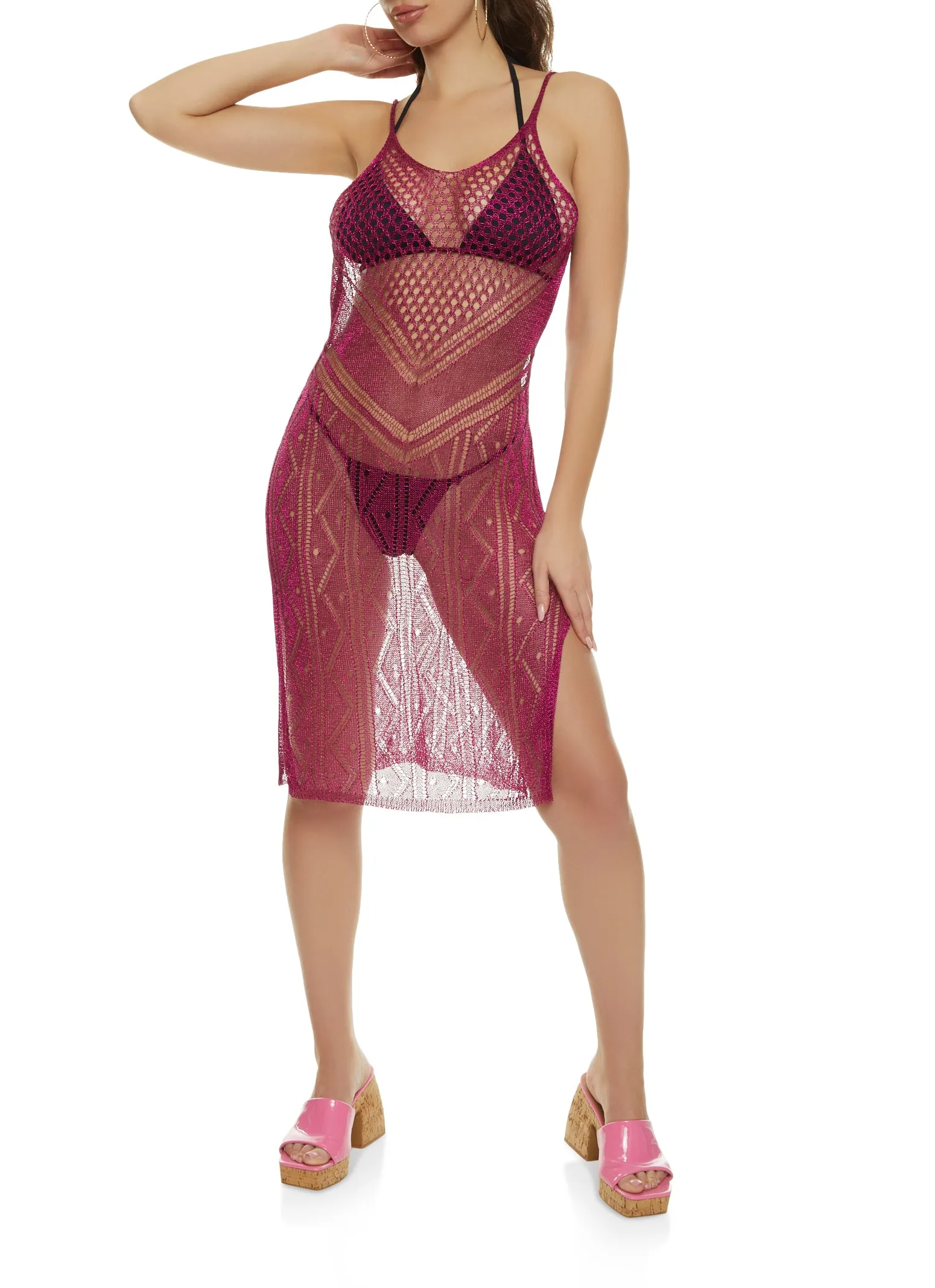 Lurex Fishnet Detail Cami Dress sold by Rainbow product image thumbnail 2