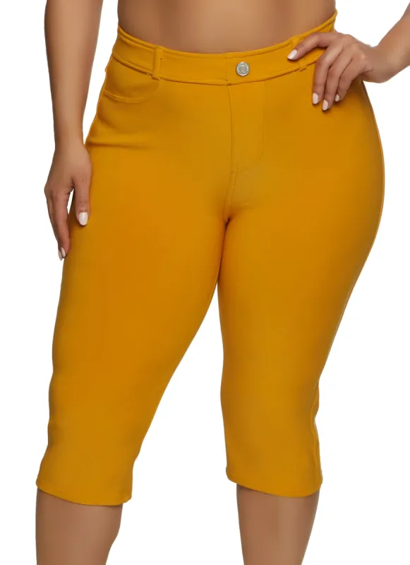 Plus Size Scuba High Waisted Capri Pants sold by Rainbow