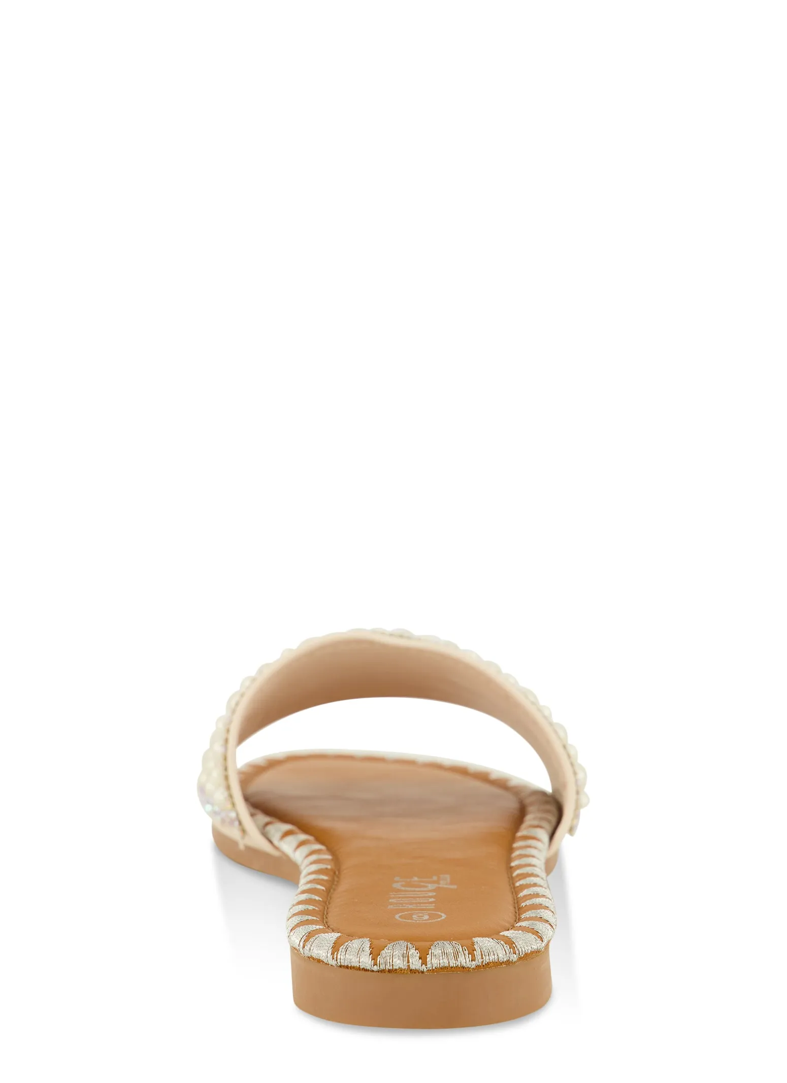 Faux Pearl Rhinestone Band Slide Sandals sold by Rainbow product image thumbnail 3