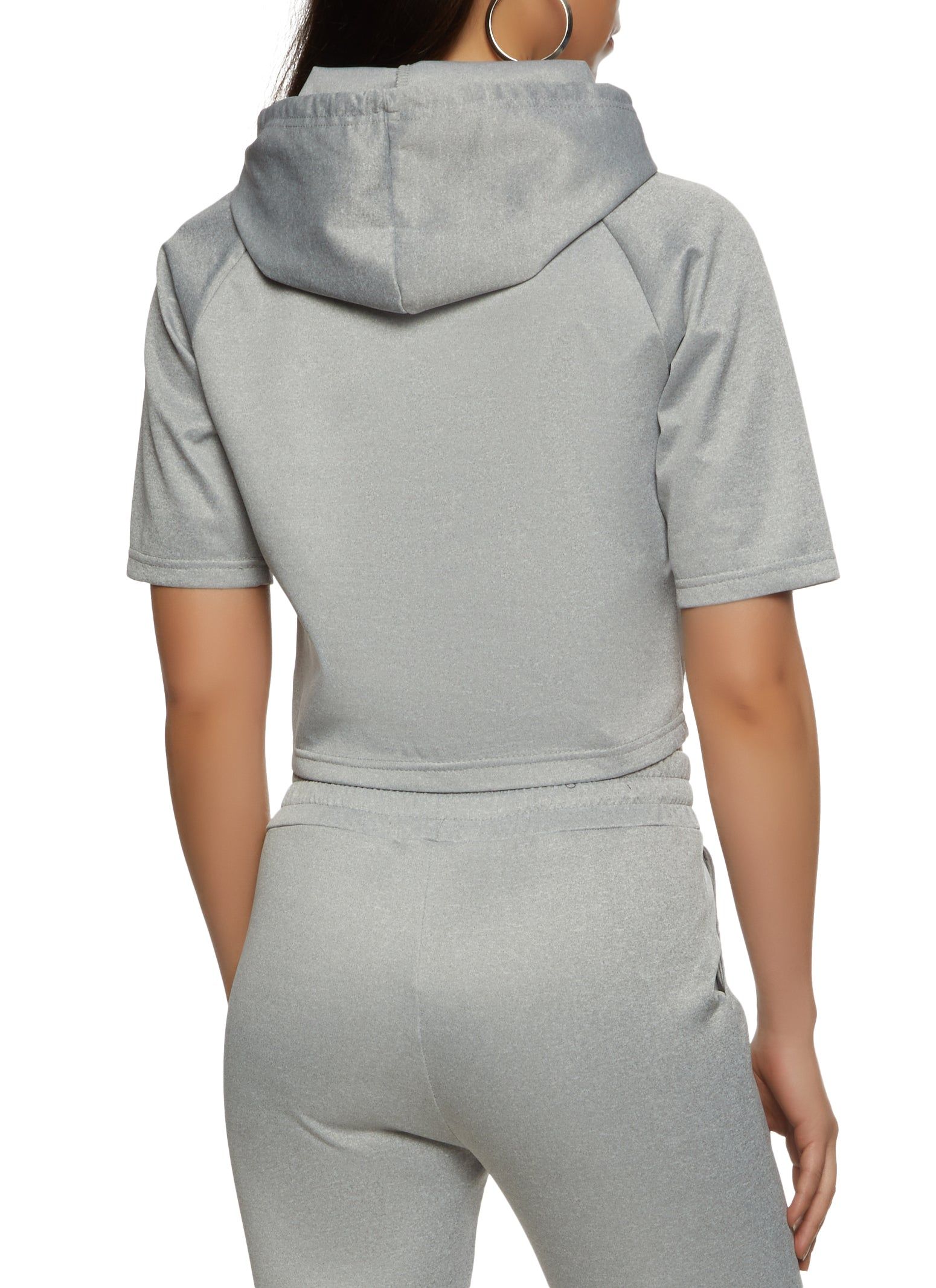 Short Sleeve Cropped Hoodie sold by Rainbow product image thumbnail 3