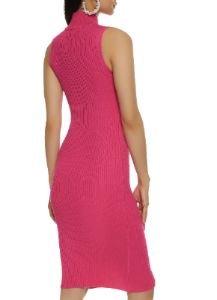 Ribbed Knit Seamless Mock Neck Midi Dress sold by Rainbow