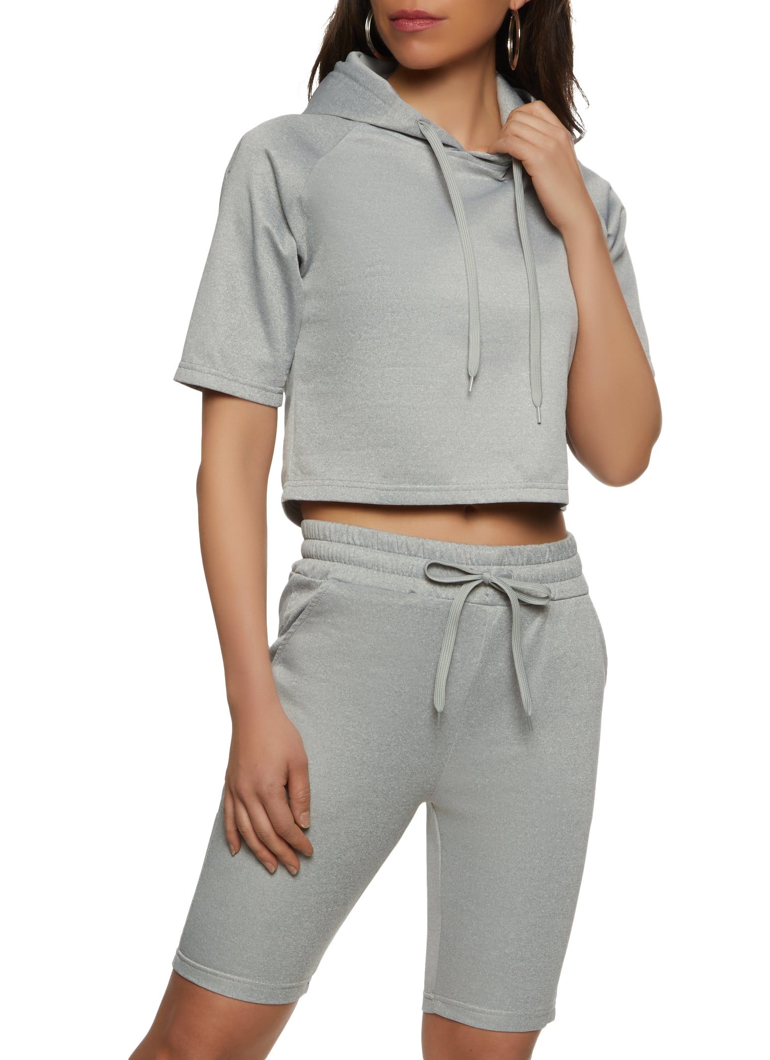 Short Sleeve Cropped Hoodie sold by Rainbow product image thumbnail 2