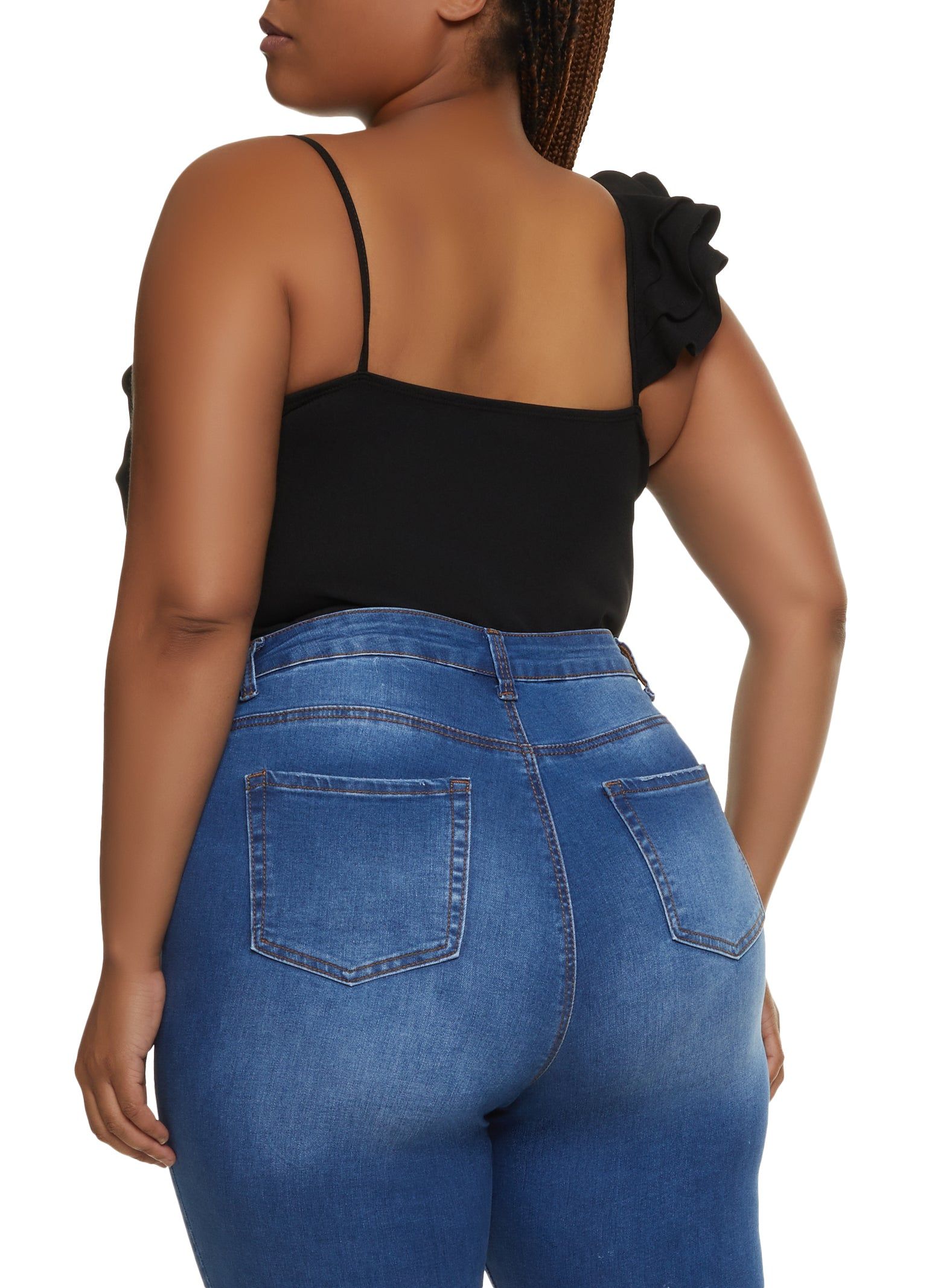 Plus Size Ruffle Trim Bodysuit sold by Rainbow product image thumbnail 3