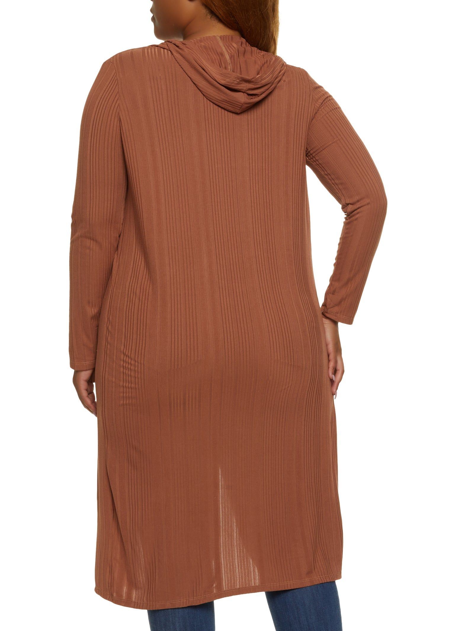 Plus Size Ribbed Knit Hooded Duster sold by Rainbow product image thumbnail 2