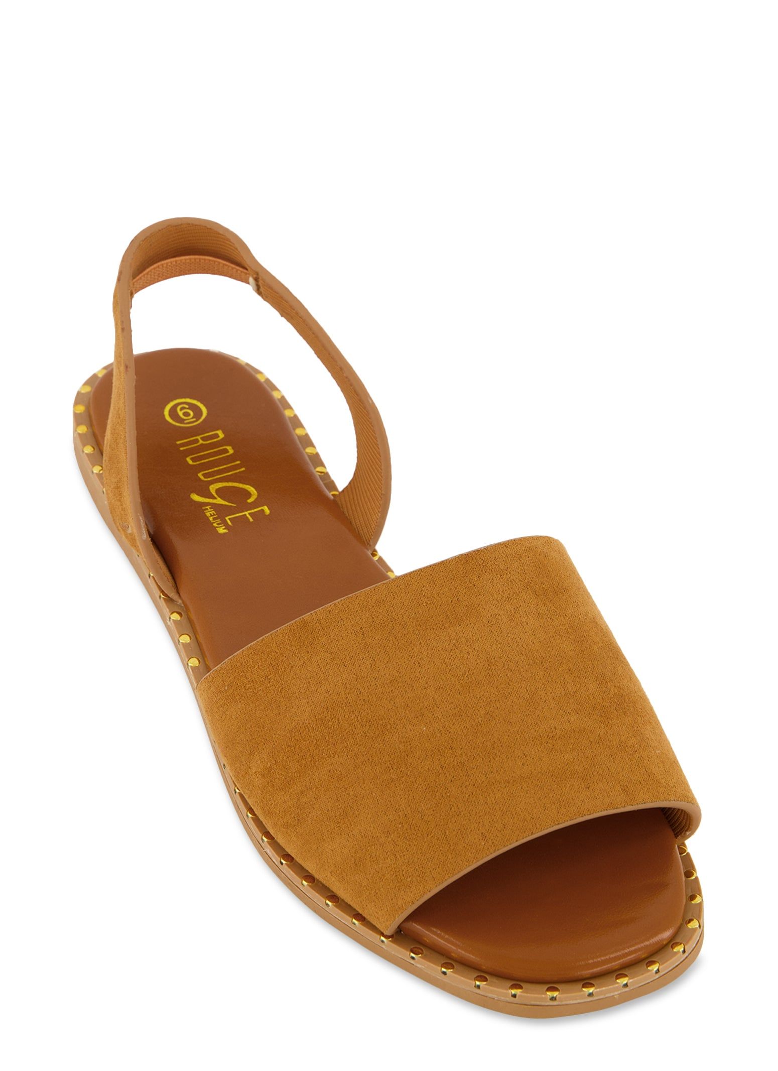 Studded Trim Slingback Open Toe Sandals sold by Rainbow