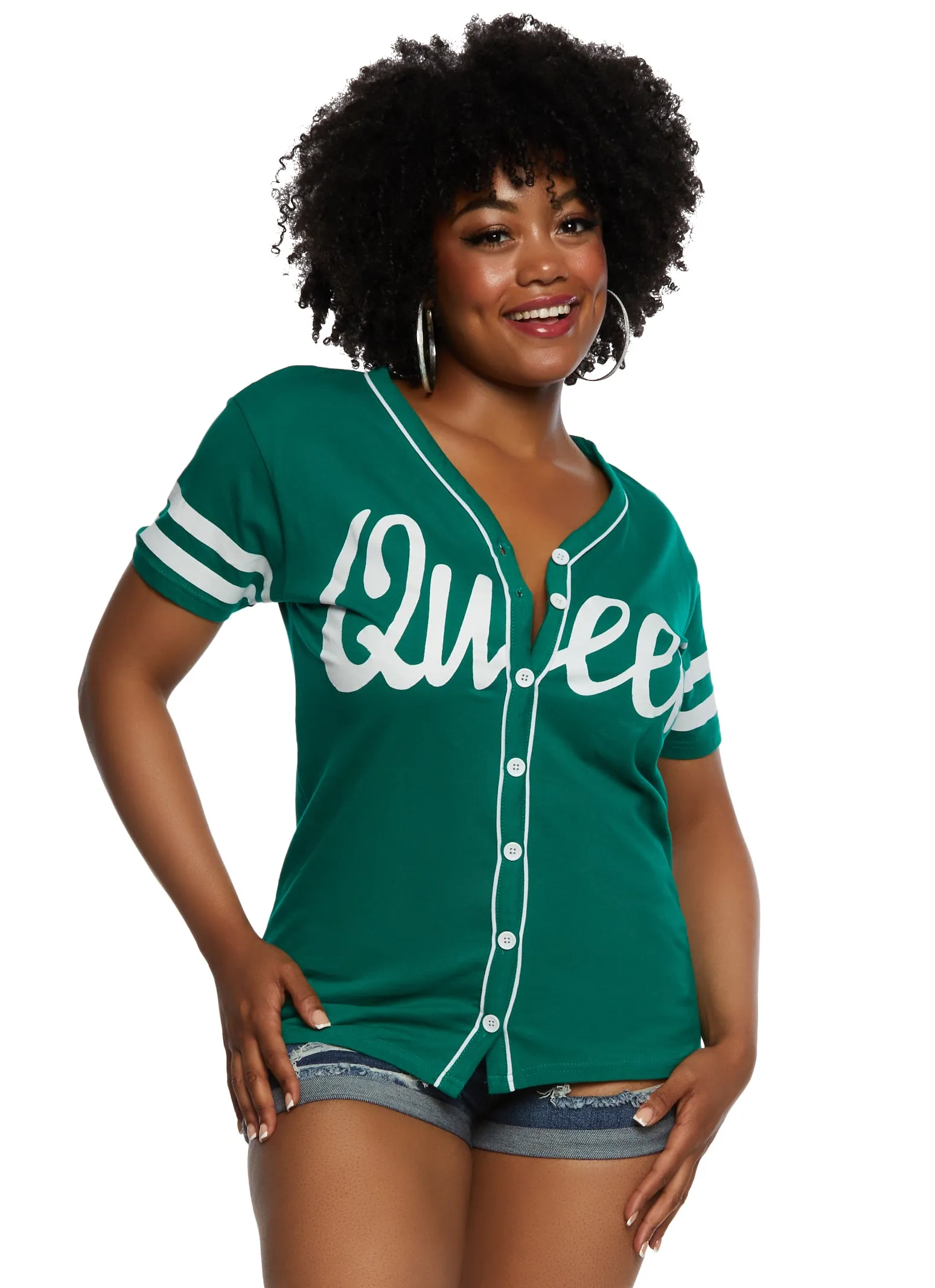 Plus Size Queen 01 Graphic Baseball Tee sold by Rainbow product image thumbnail 2