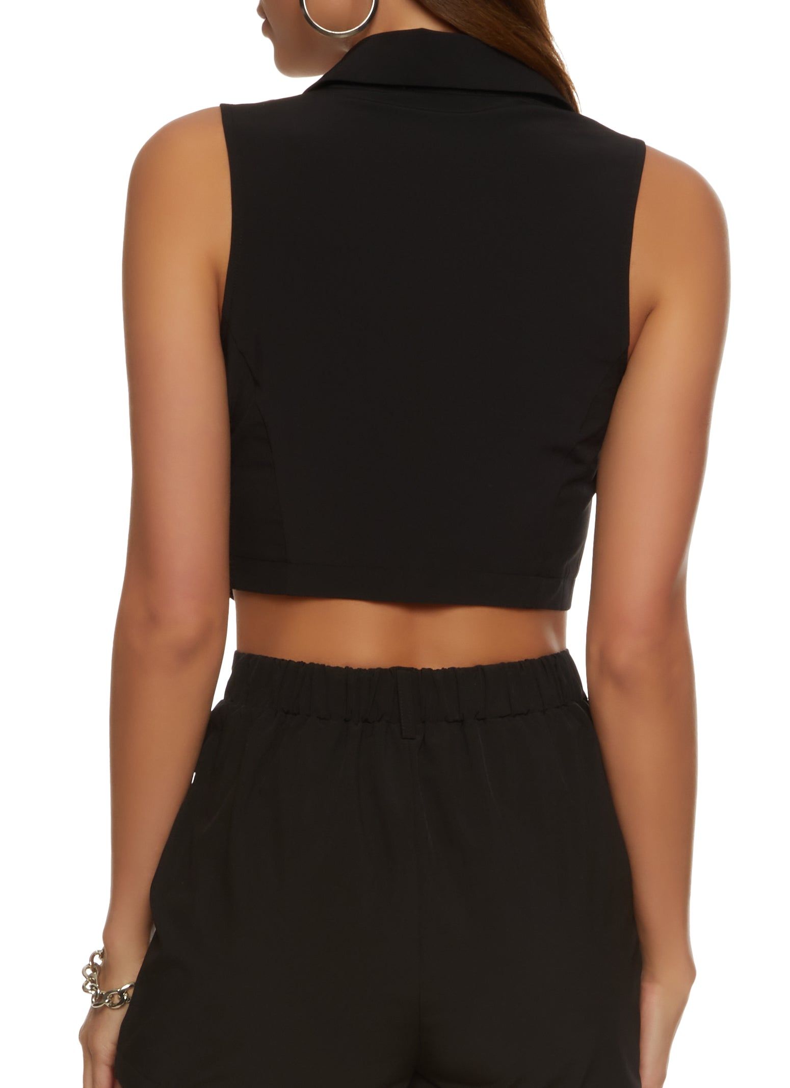 Collared Button Front Cropped Blazer Vest sold by Rainbow product image thumbnail 3