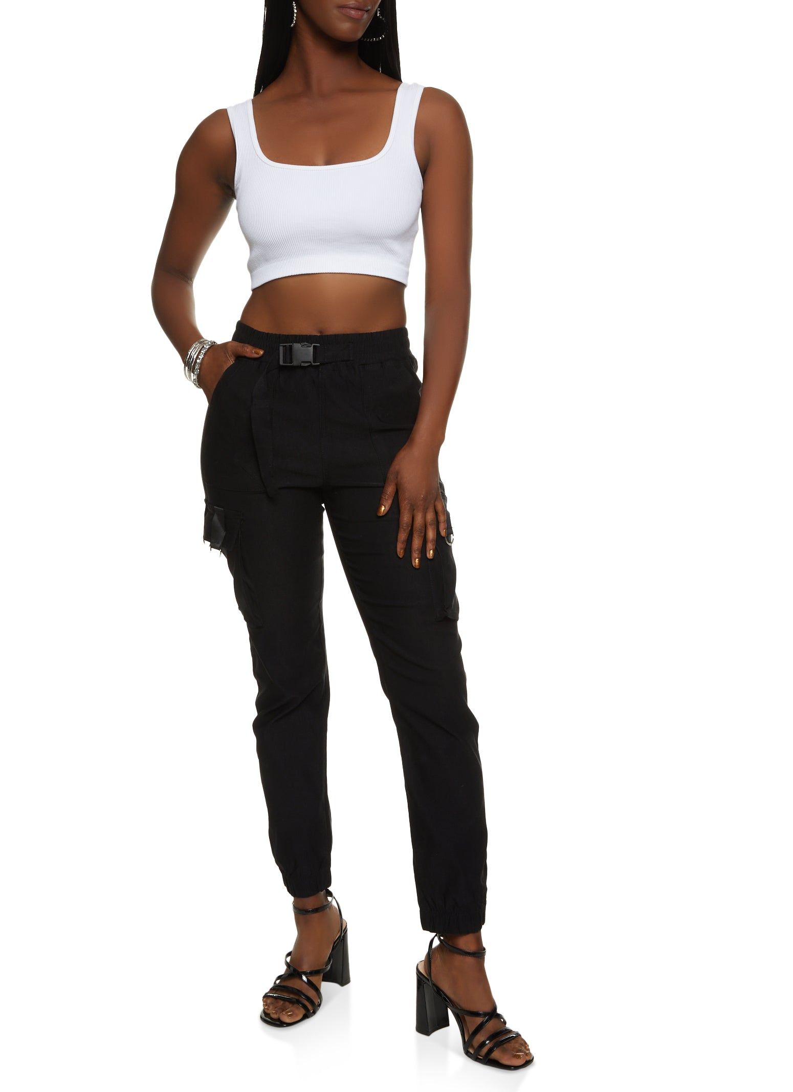 Buckle Detail Cargo Pocket Joggers sold by Rainbow product image thumbnail 2