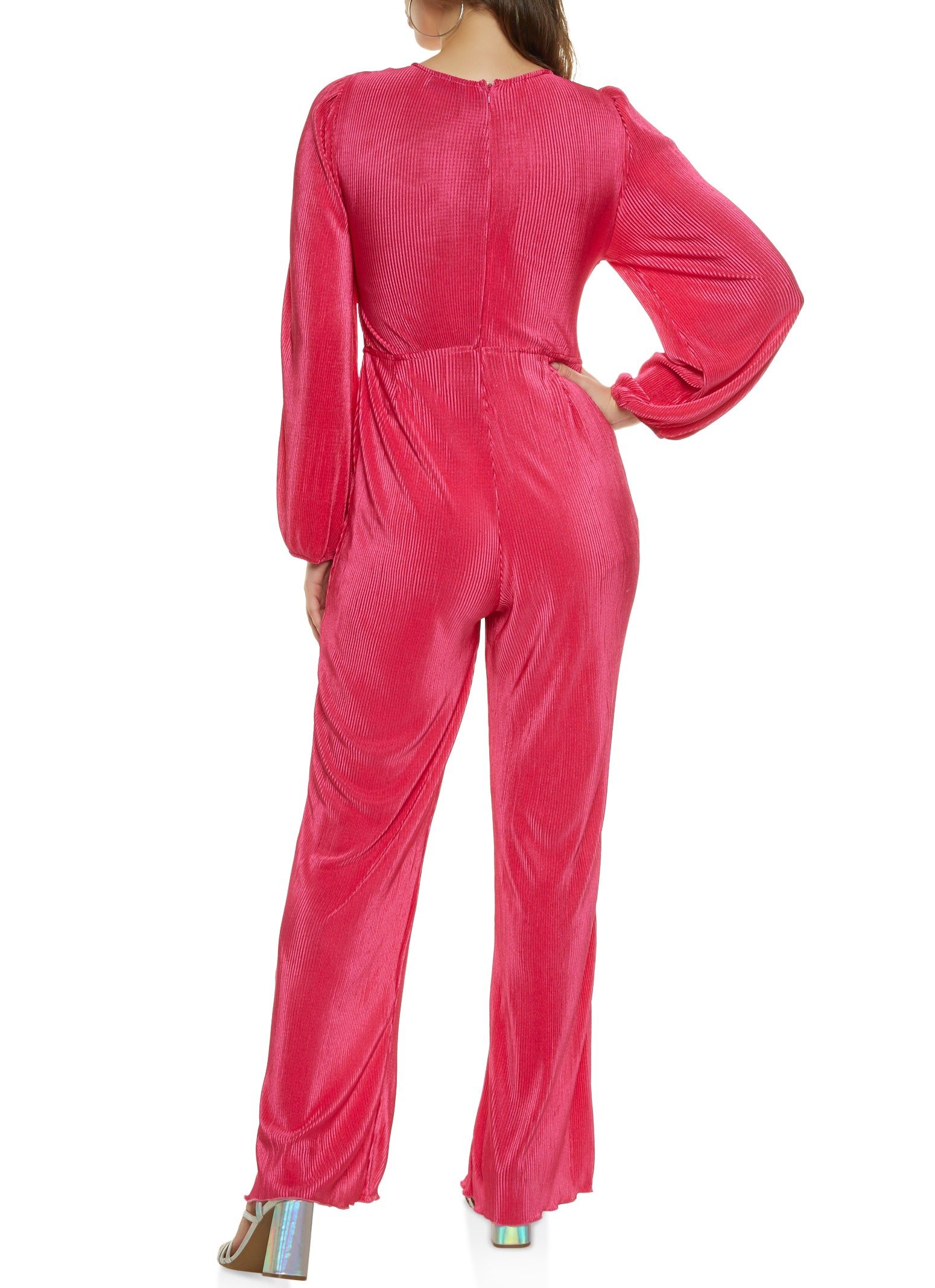 Plisse Cut Out Plunge Jumpsuit sold by Rainbow product image thumbnail 2