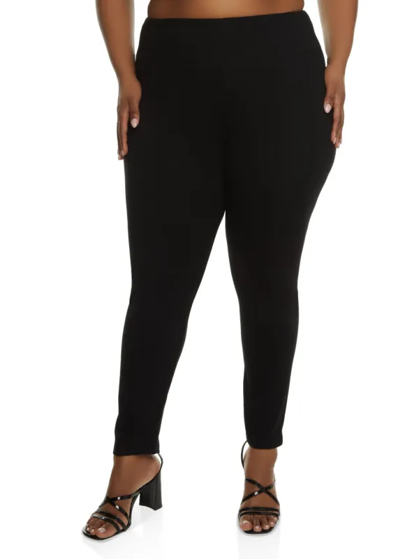 Plus Size Ponte Pull On Skinny Pants sold by Rainbow
