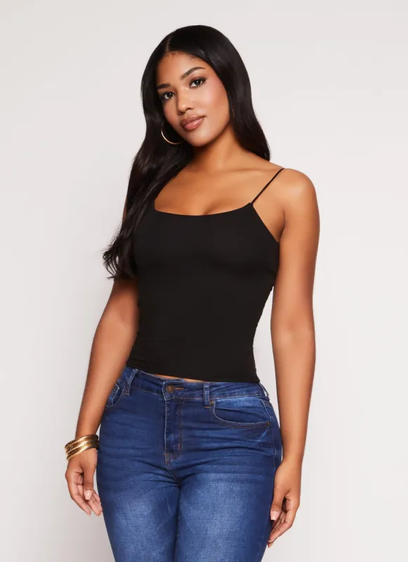 Sleeveless Scoop Neck Crop Tank Top sold by Rainbow