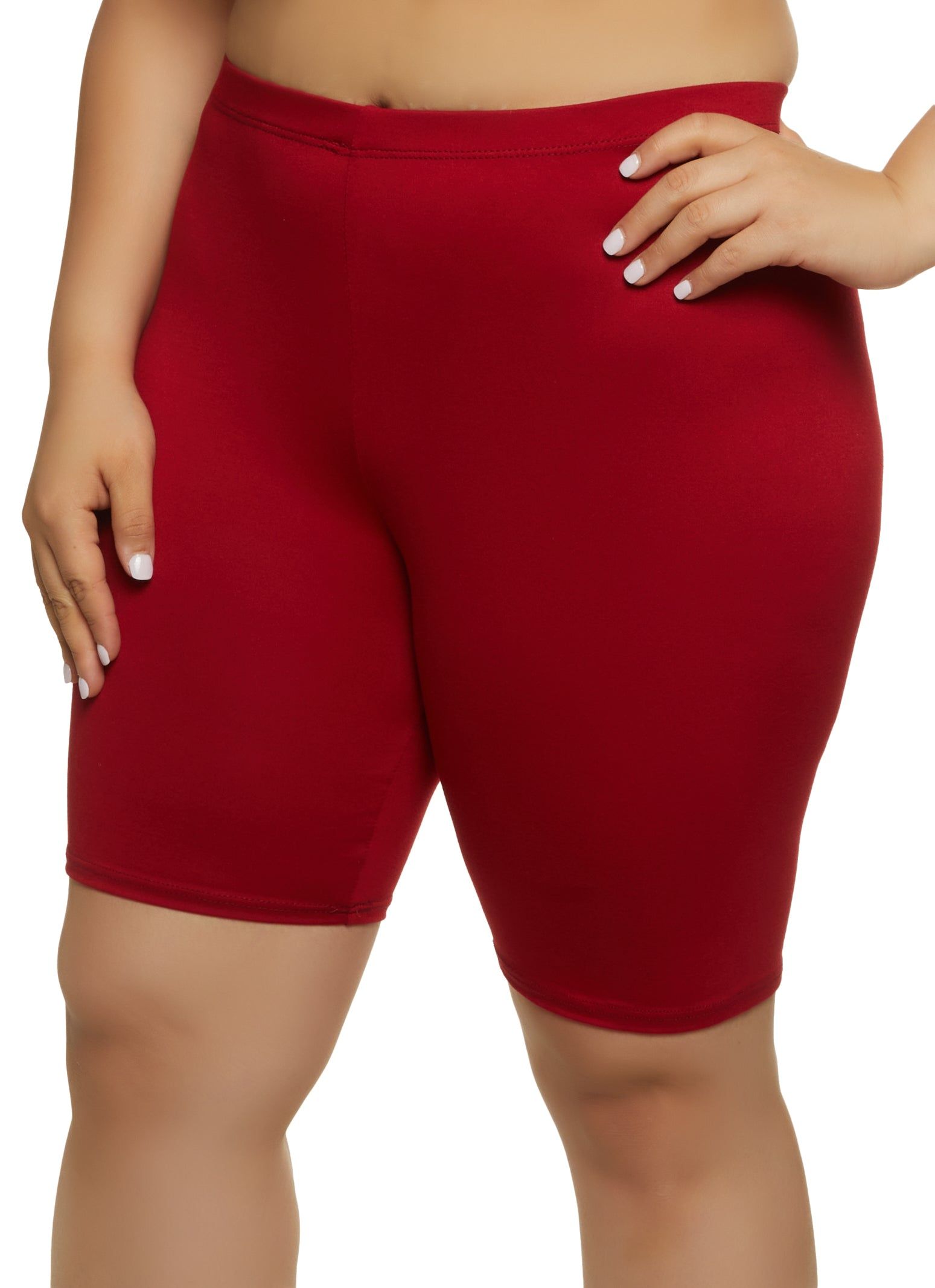 Plus Size Solid Biker Shorts sold by Rainbow