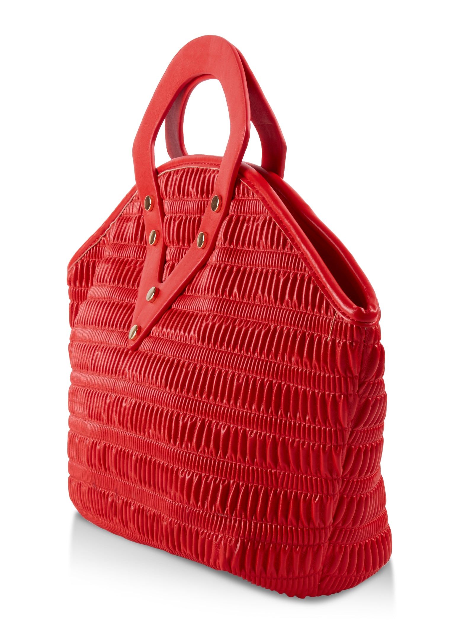 Textured Faux Leather Chain Link Handbag sold by Rainbow product image thumbnail 3