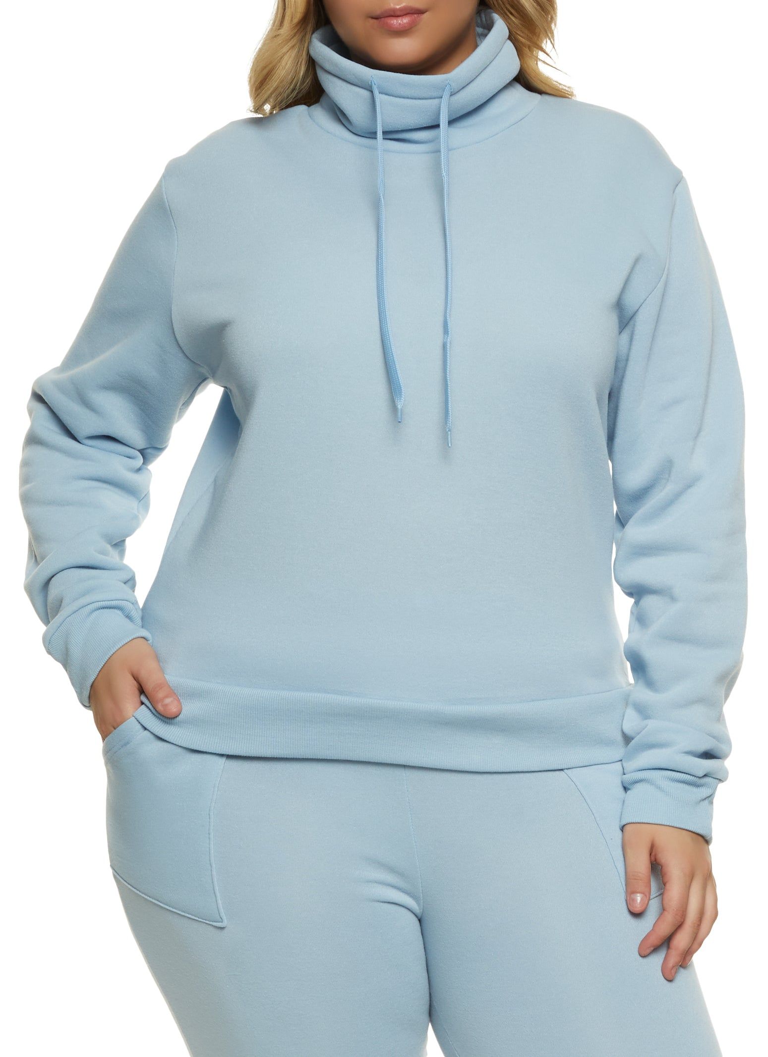 Plus Size Fleece Funnel Neck Sweatshirt sold by Rainbow