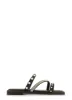 Rhinestone Studded Asymmetrical Strap Slide Sandals sold by Rainbow