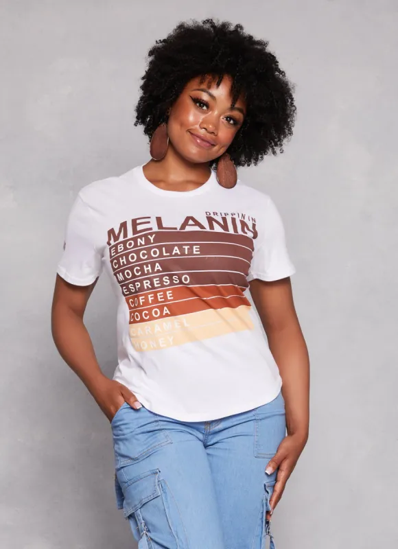 Plus Size Drippin In Melanin Graphic Tee sold by Rainbow