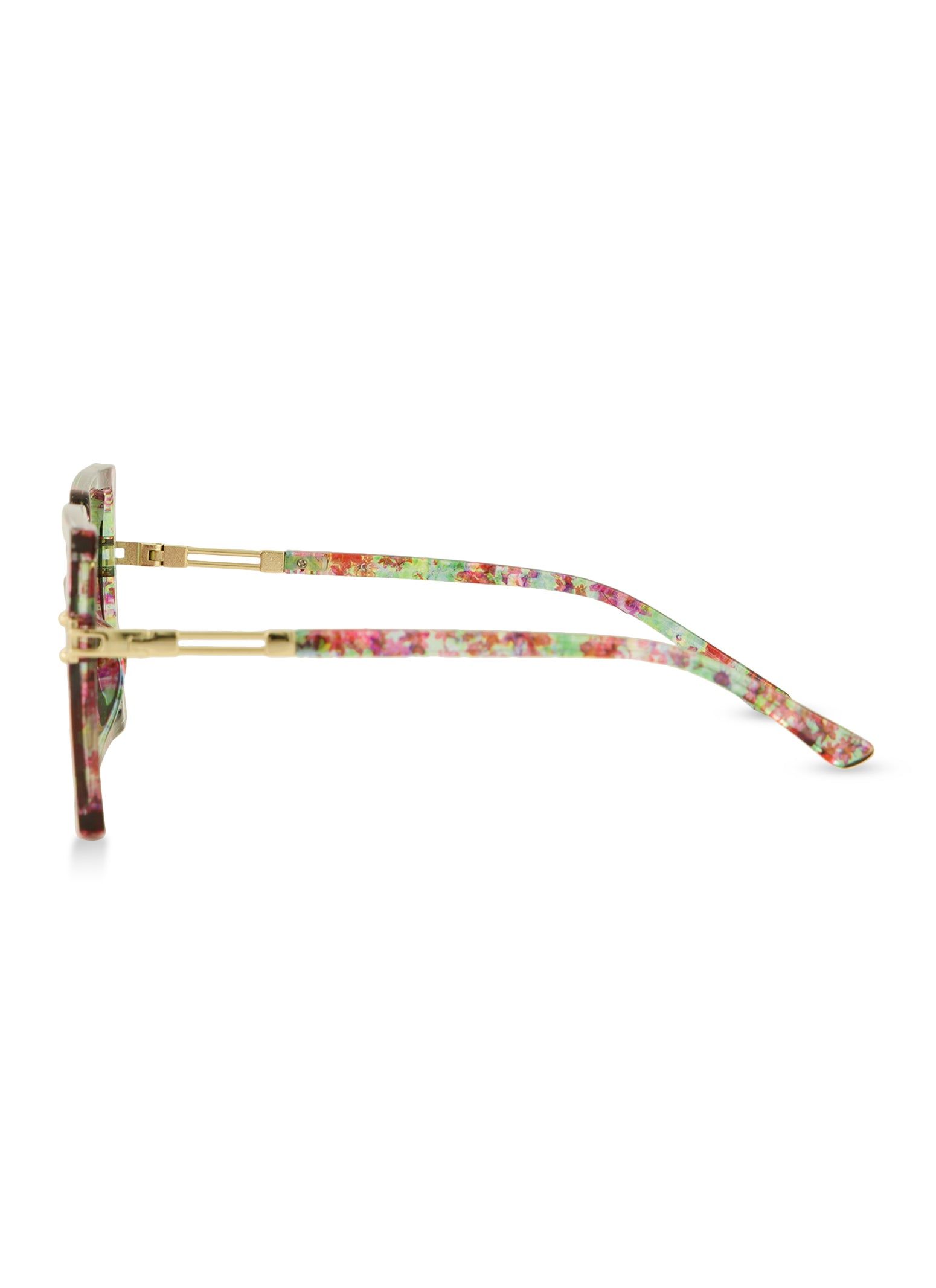 Metallic Temple Oversized Square Frame Sunglasses sold by Rainbow product image thumbnail 3