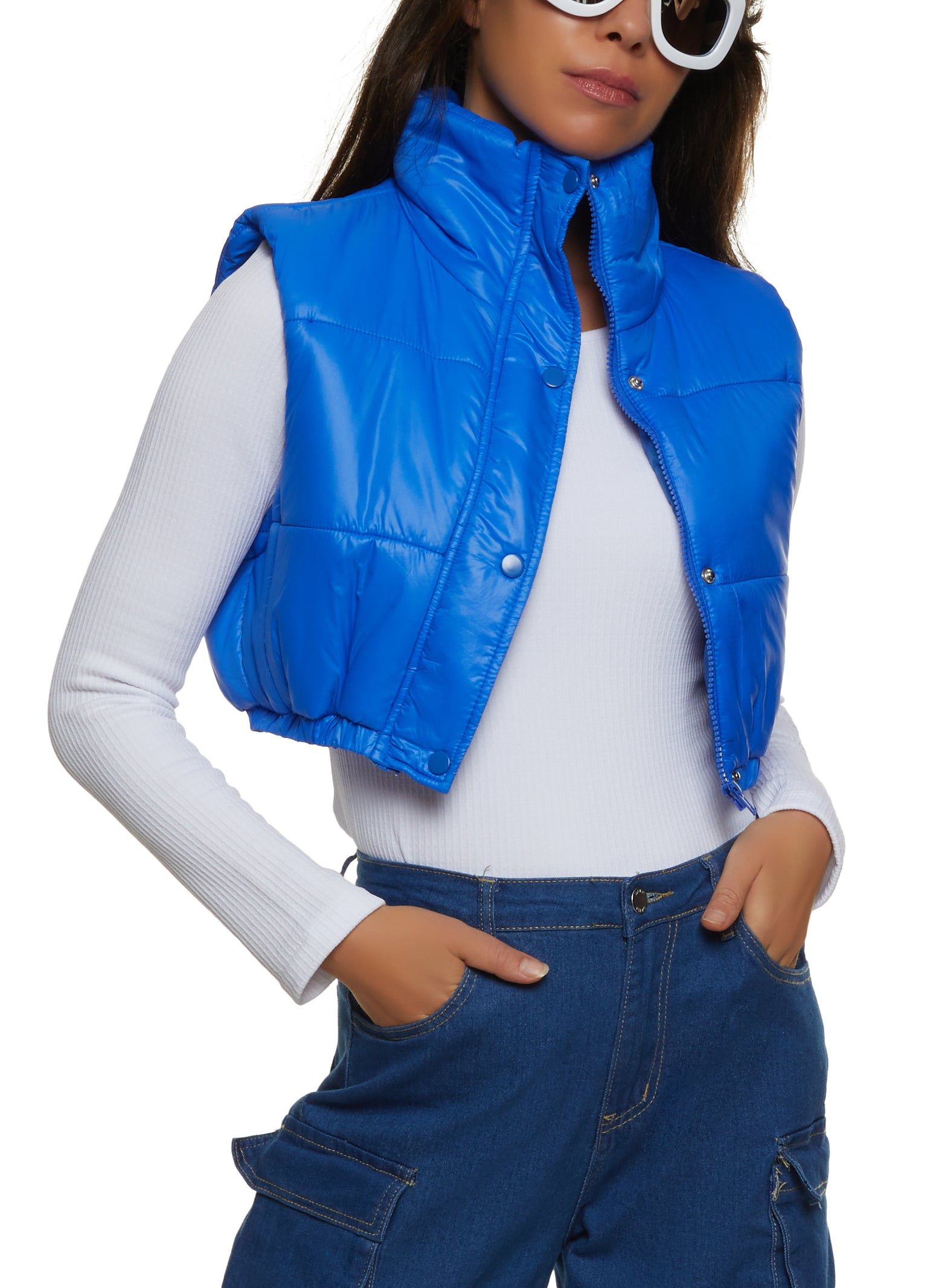 Cropped Puffer Vest sold by Rainbow