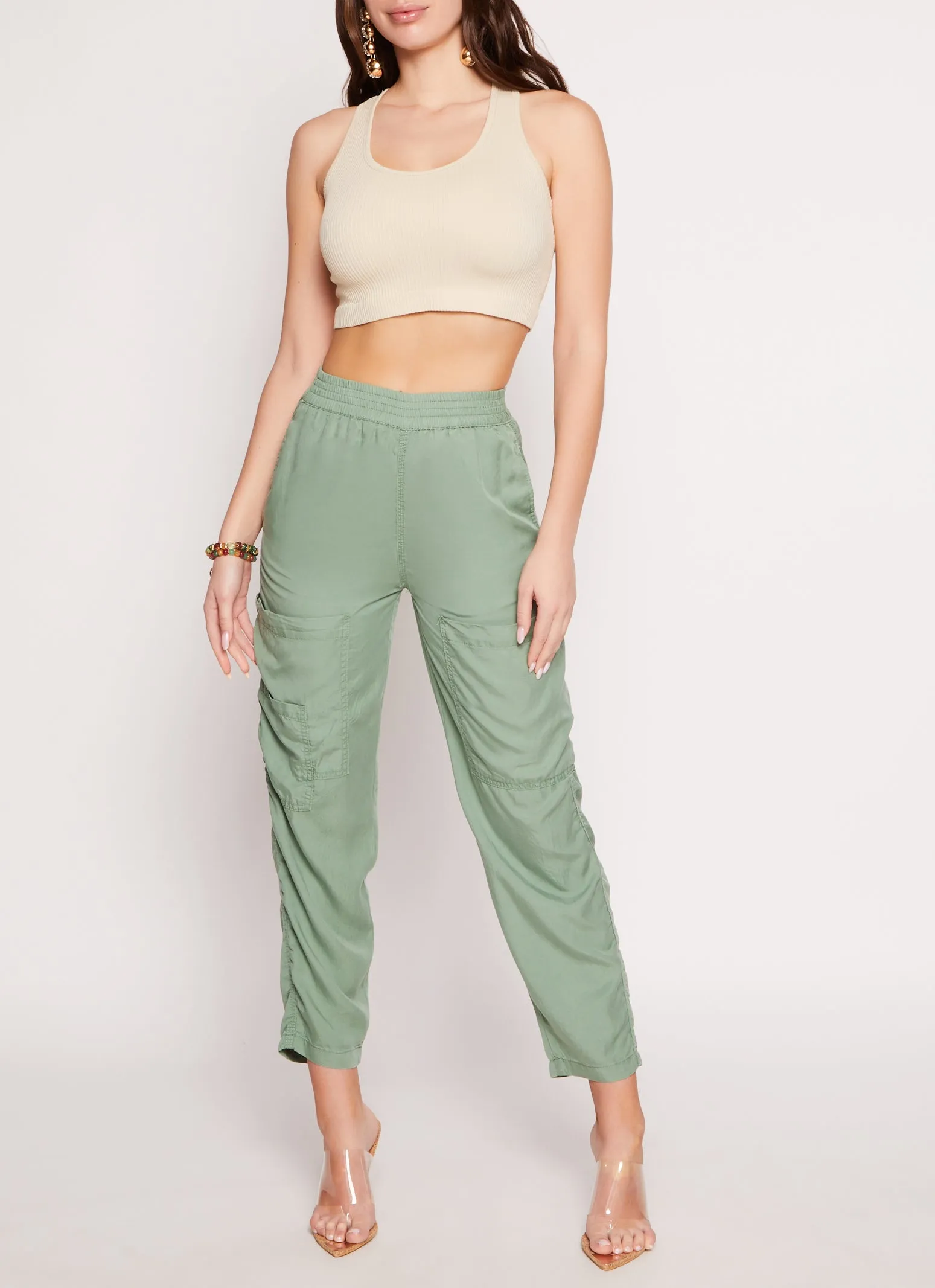 Seamless Ribbed Cropped Tank Top sold by Rainbow product image thumbnail 2