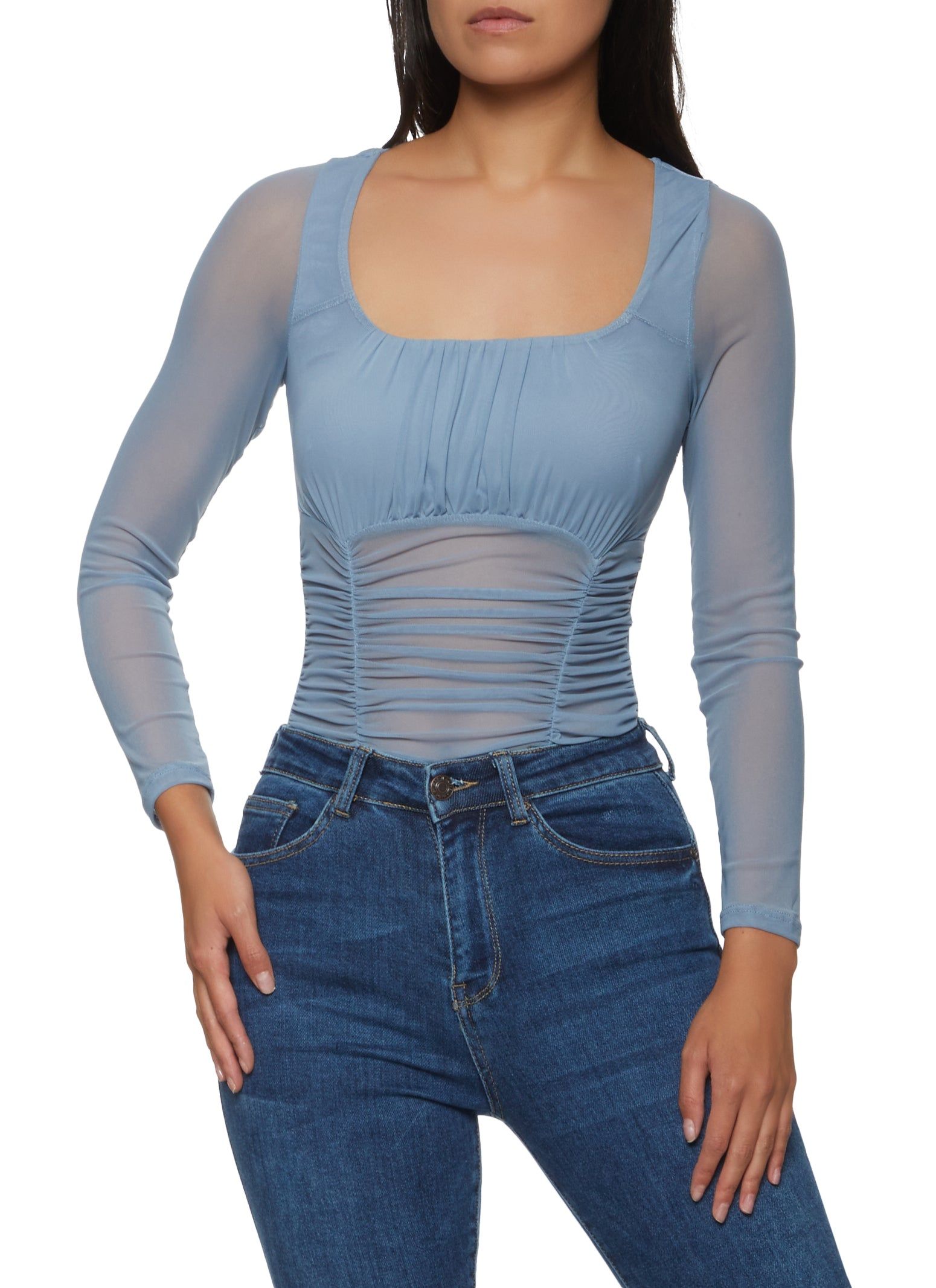 Ruched Mesh Bodysuit sold by Rainbow product image thumbnail 2
