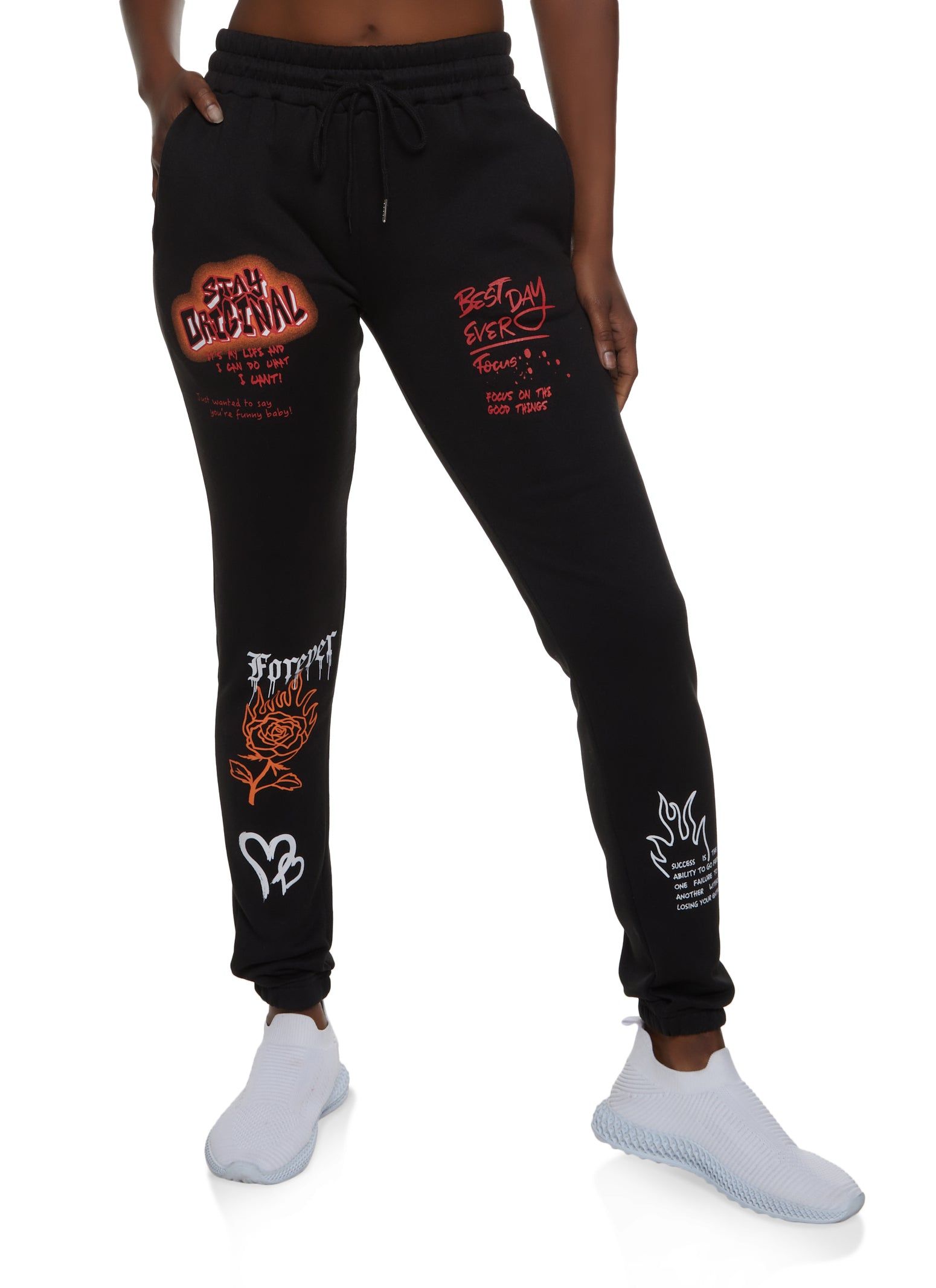 Graffiti Graphic Print Sweatpants sold by Rainbow