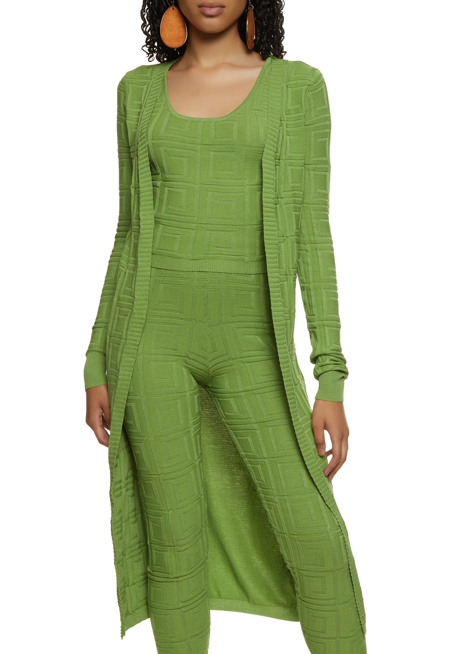 Solid Textured Knit Duster sold by Rainbow