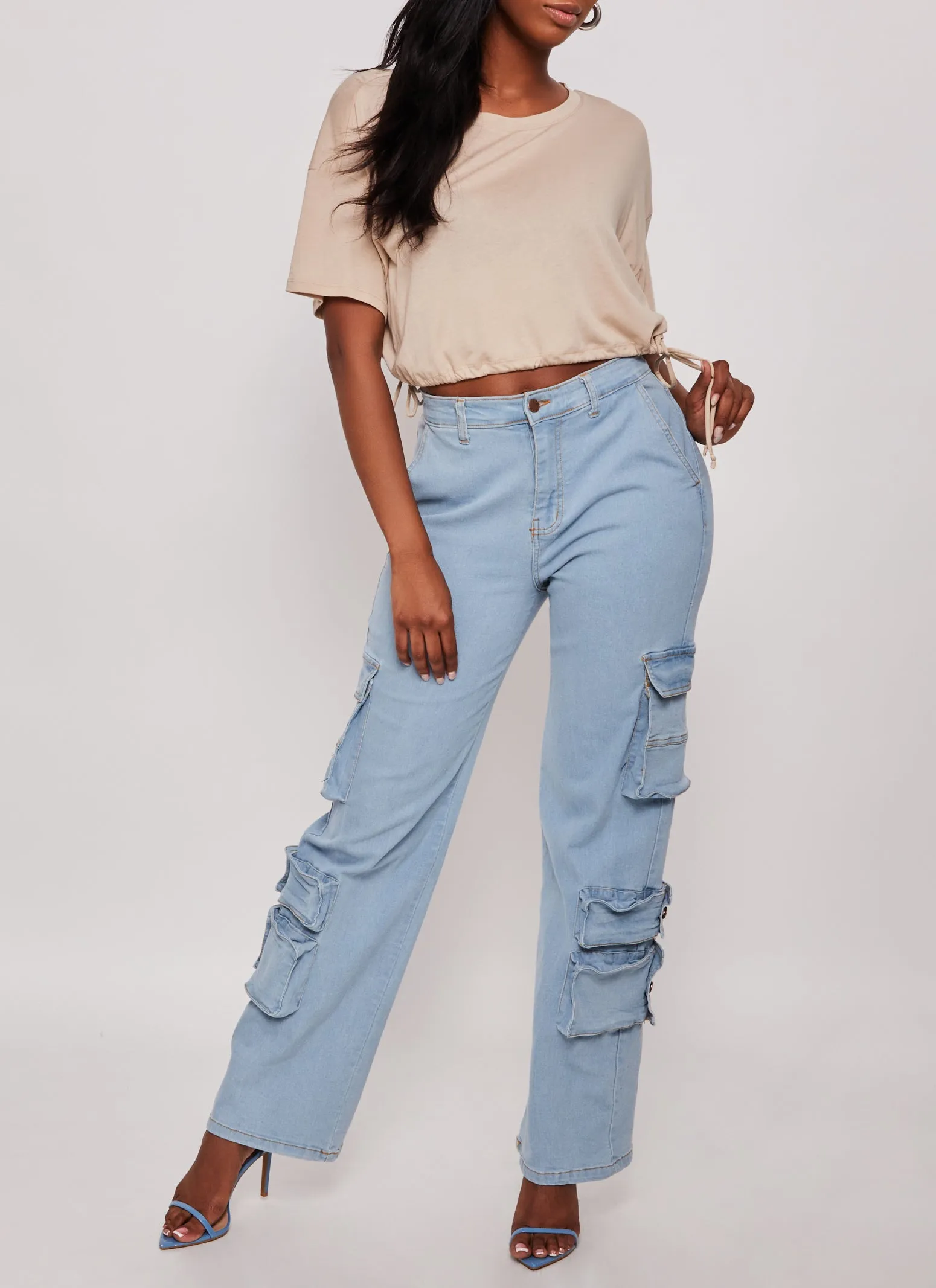 Solid Crew Neck Drawstring Hem Top sold by Rainbow product image thumbnail 2