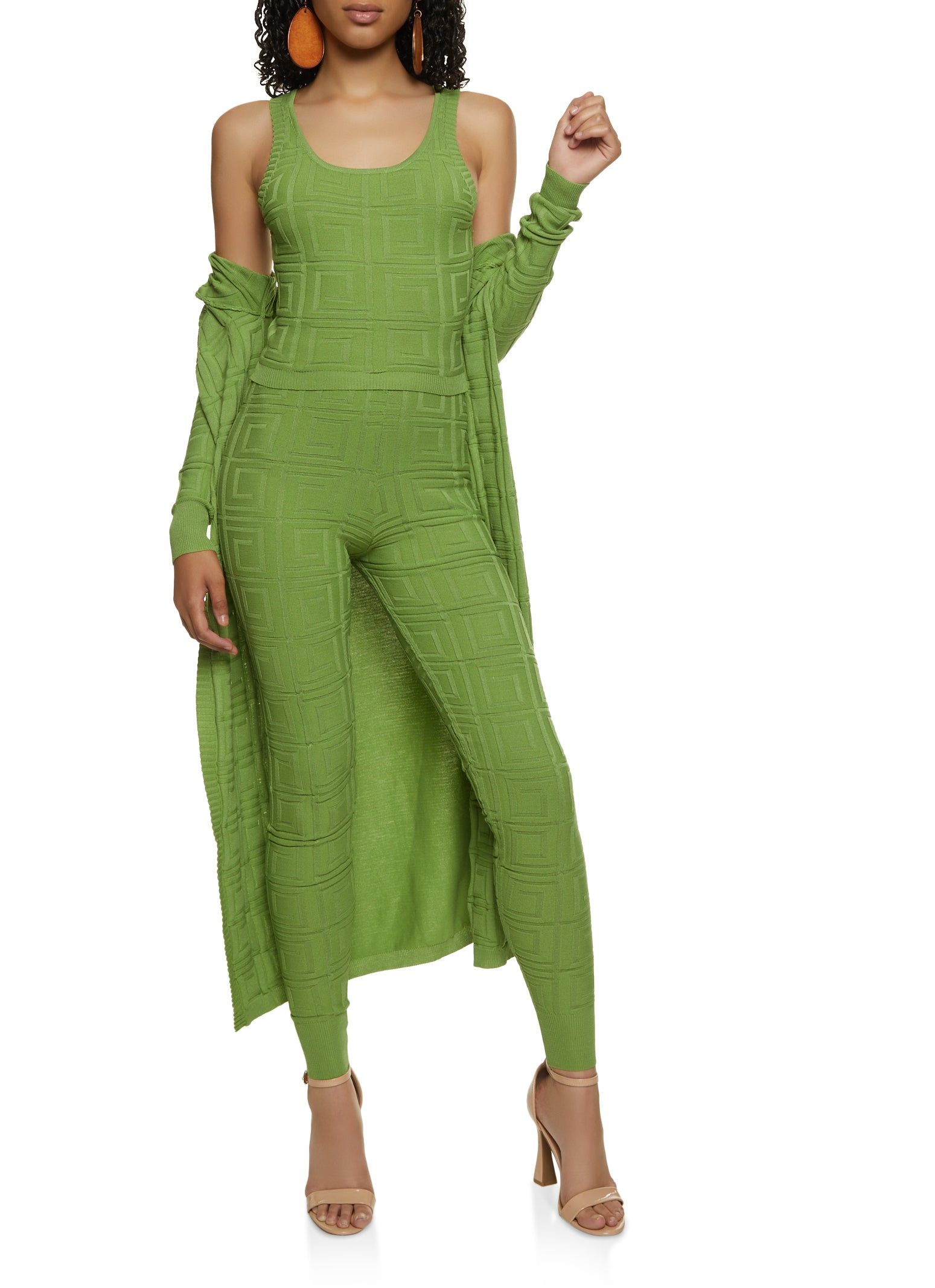 Solid Textured Knit Duster sold by Rainbow product image thumbnail 2