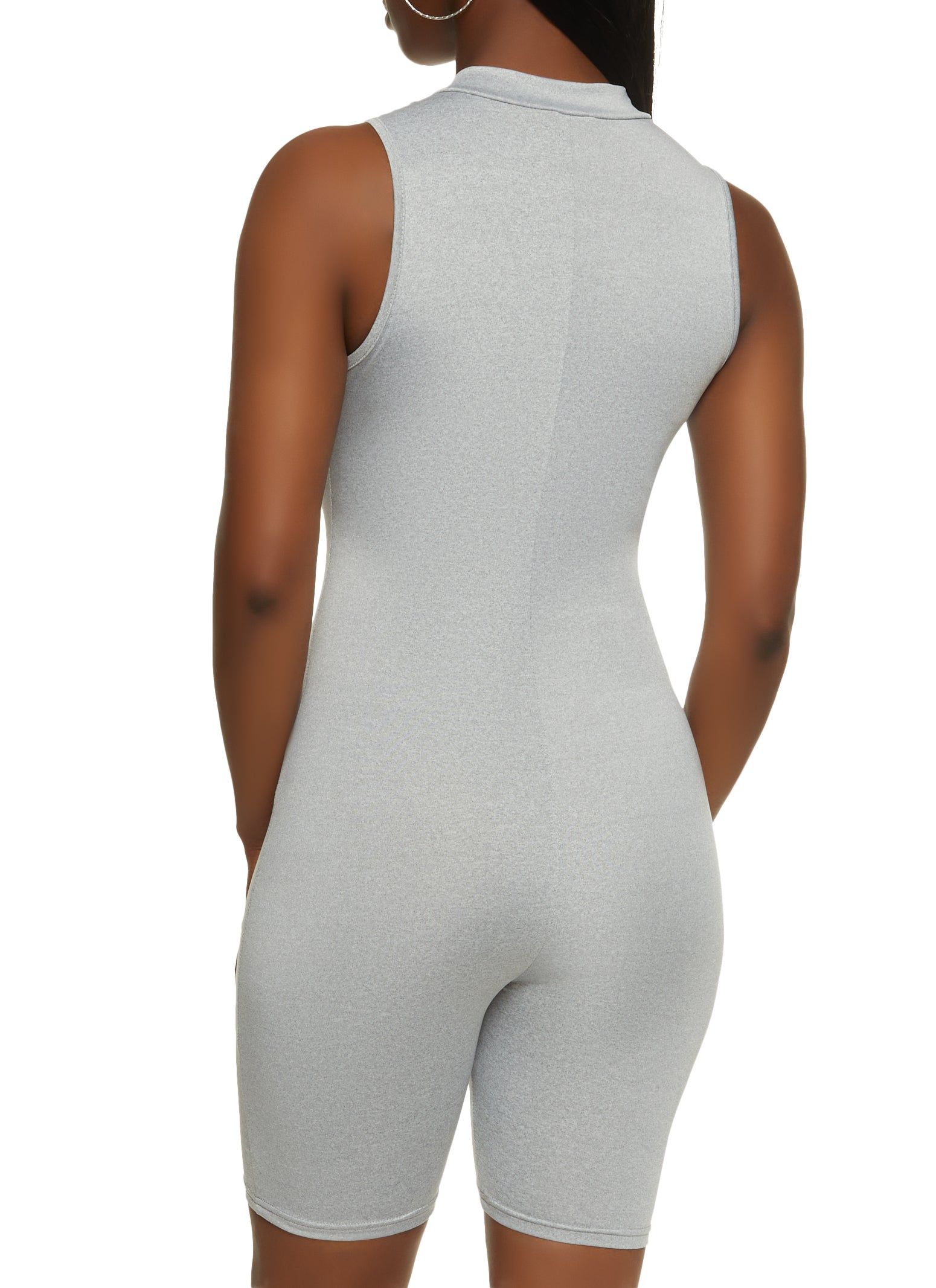 Zip Front Mock Neck Biker Romper sold by Rainbow product image thumbnail 2