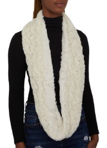 Faux Fur Lined Sequin Infinity Scarf sold by Rainbow