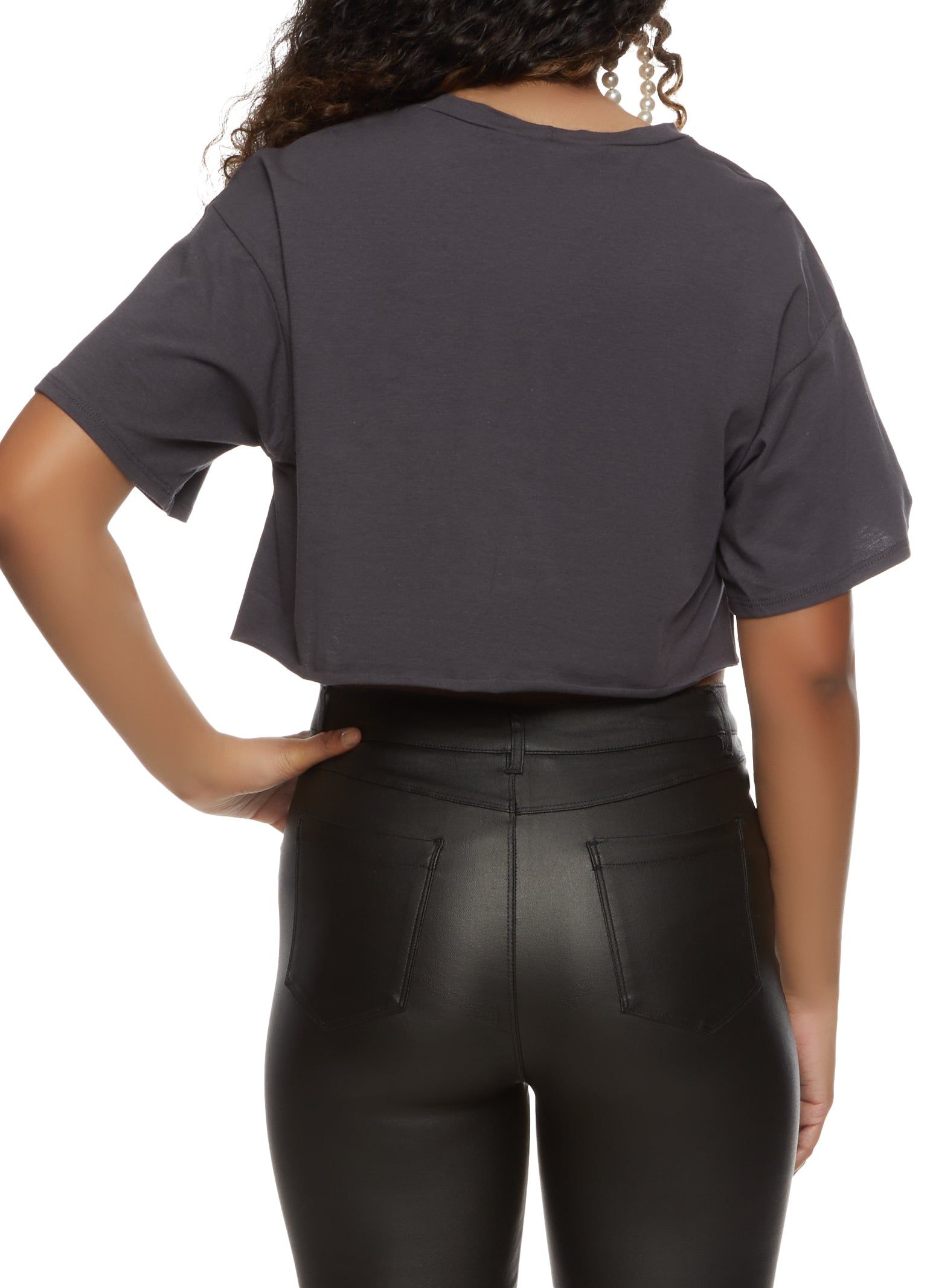 Smile Rhinestone Cropped Graphic Tee sold by Rainbow product image thumbnail 2