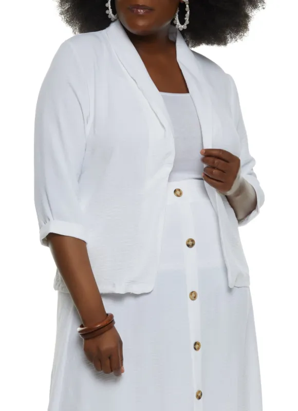 Plus Size Airy Quarter Sleeve Blazer sold by Rainbow