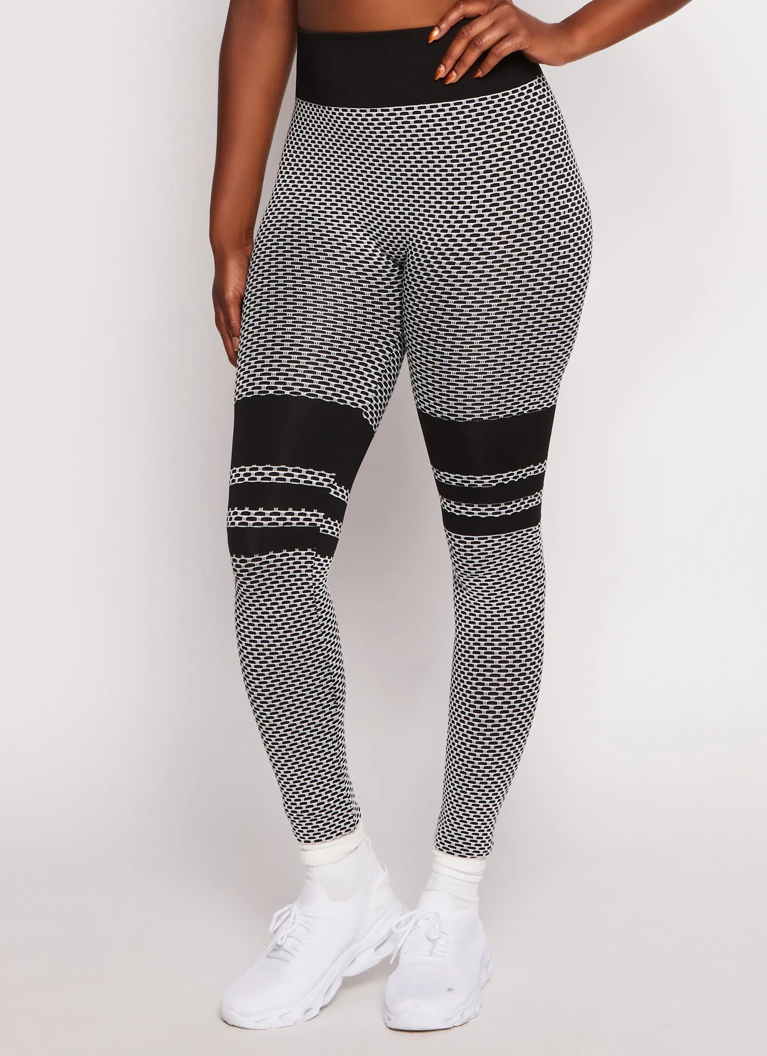 Varsity Striped Detail Honeycomb Leggings sold by Rainbow product image thumbnail 2