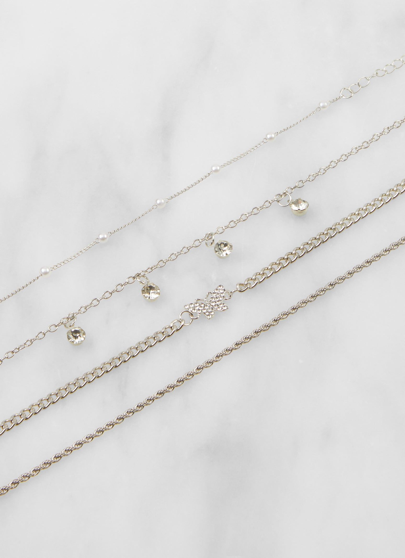 Rhinestone Pearl Butterfly Anklet sold by Rainbow product image thumbnail 2