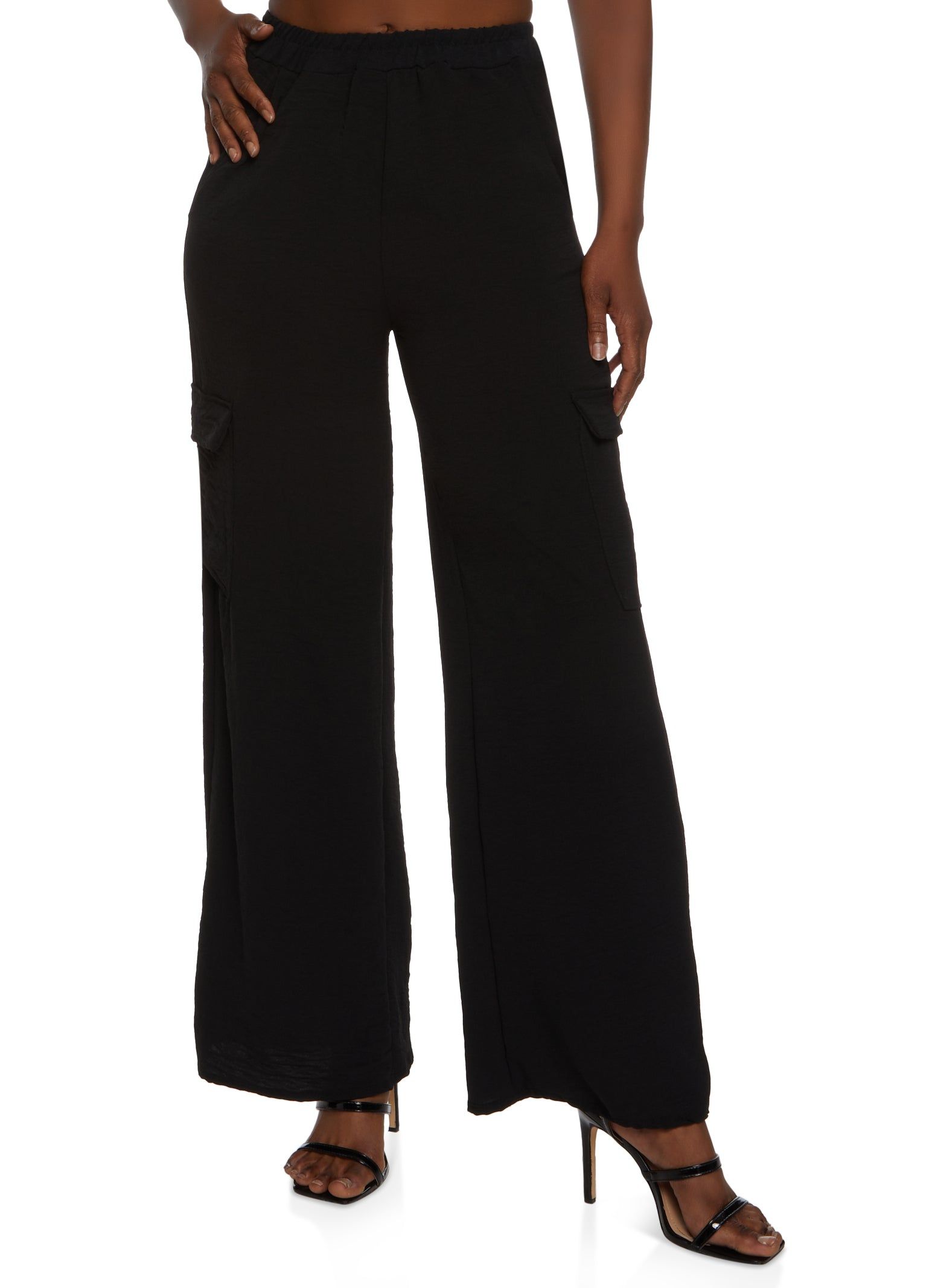 Airy Wide Leg Cargo Pocket Pants sold by Rainbow product image thumbnail 2
