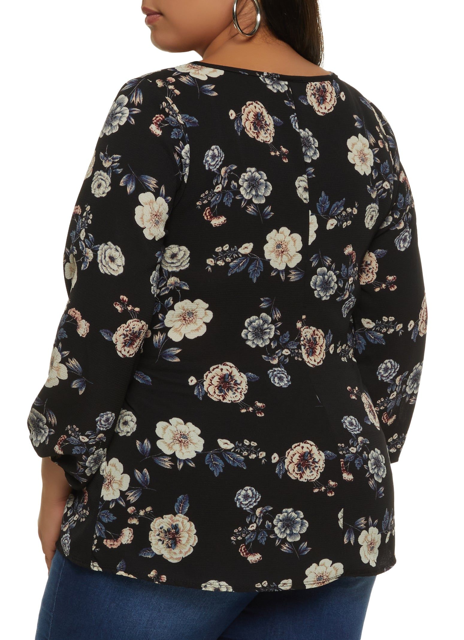 Plus Size Floral Tie Front Blouse sold by Rainbow product image thumbnail 2