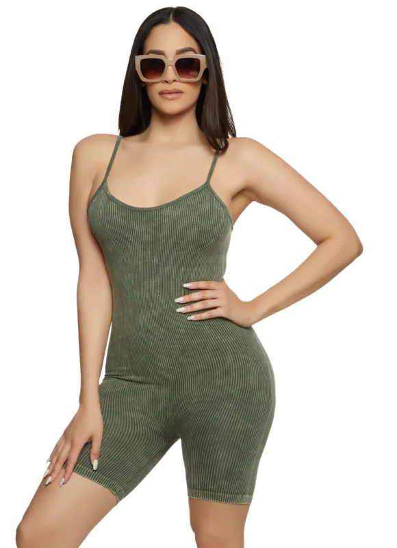 Mineral Wash Cami Romper sold by Rainbow