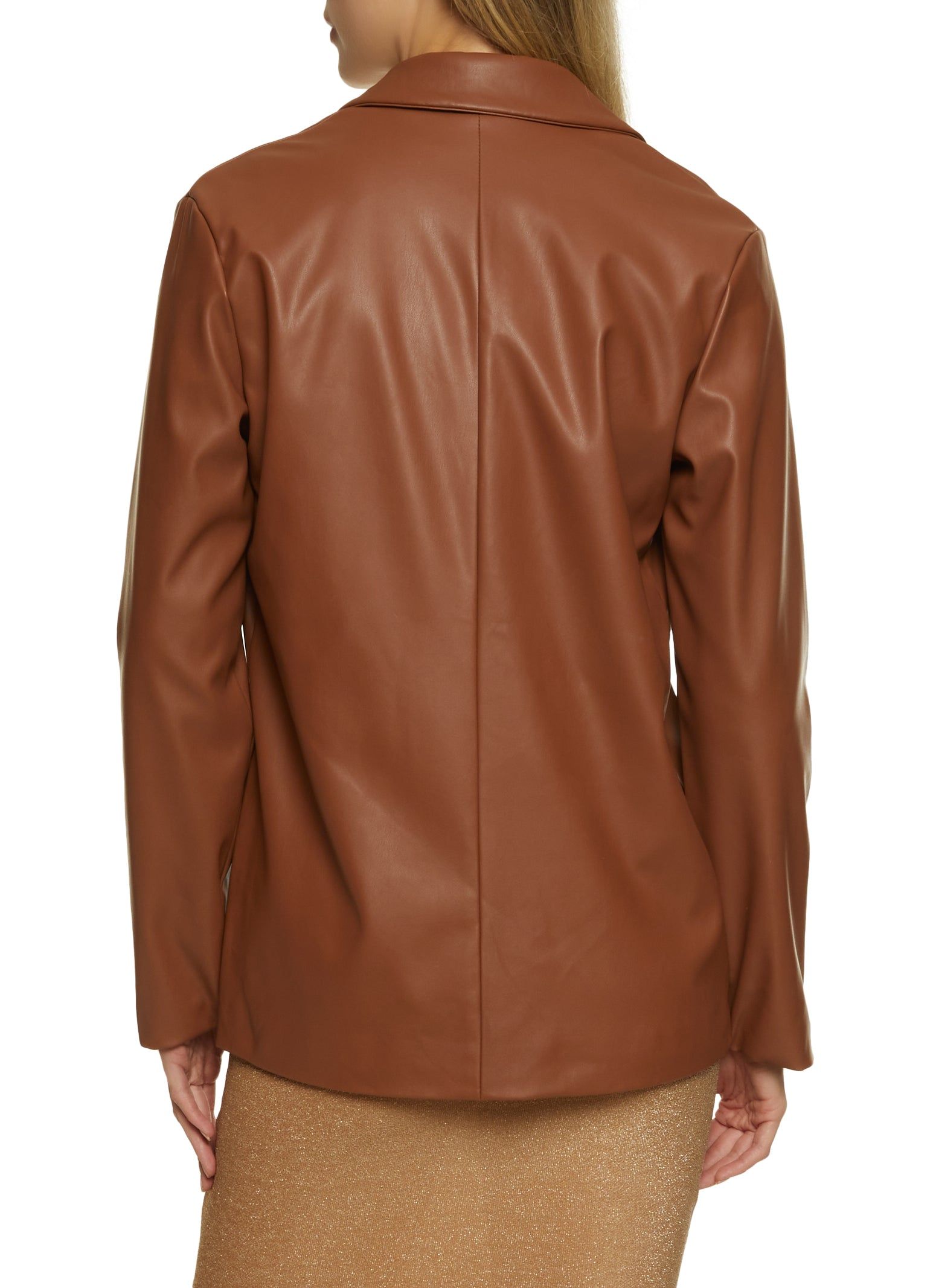 Faux Leather One Button Blazer sold by Rainbow product image thumbnail 3