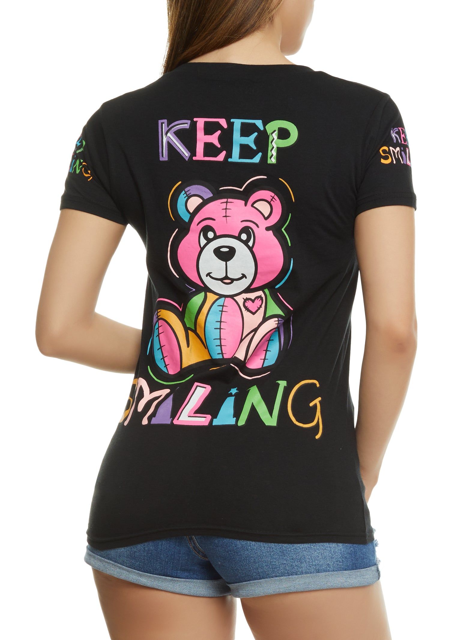 Keep Smiling Bear Graphic Tee sold by Rainbow
