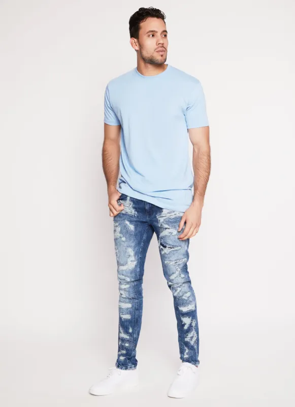 Mens Distressed Skinny Fit Jeans sold by Rainbow