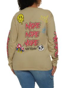 Plus Size Nope Not Today Back Graphic Tee sold by Rainbow