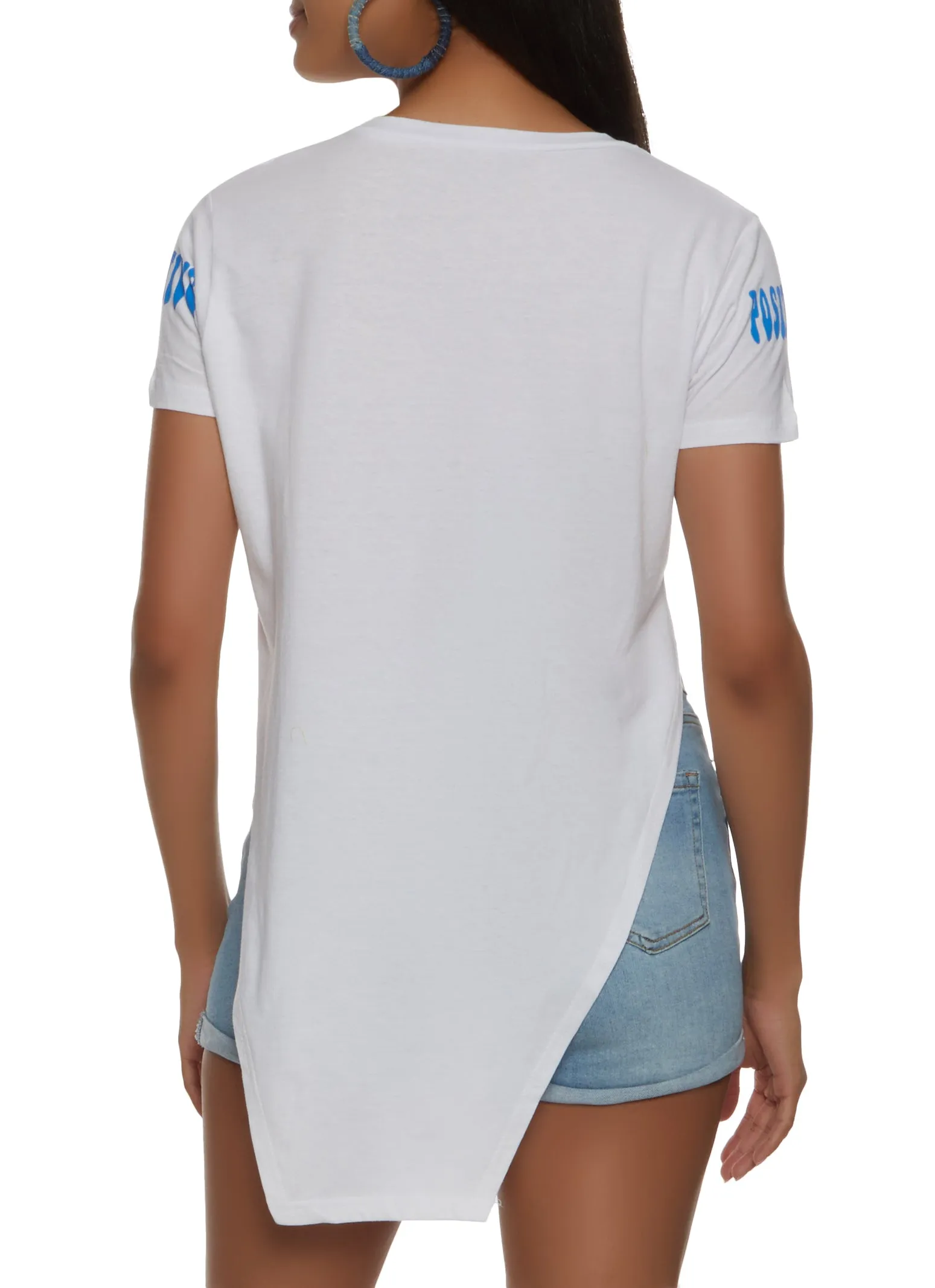 Sequin Positive Vibes Only Knot Front Top sold by Rainbow product image thumbnail 2